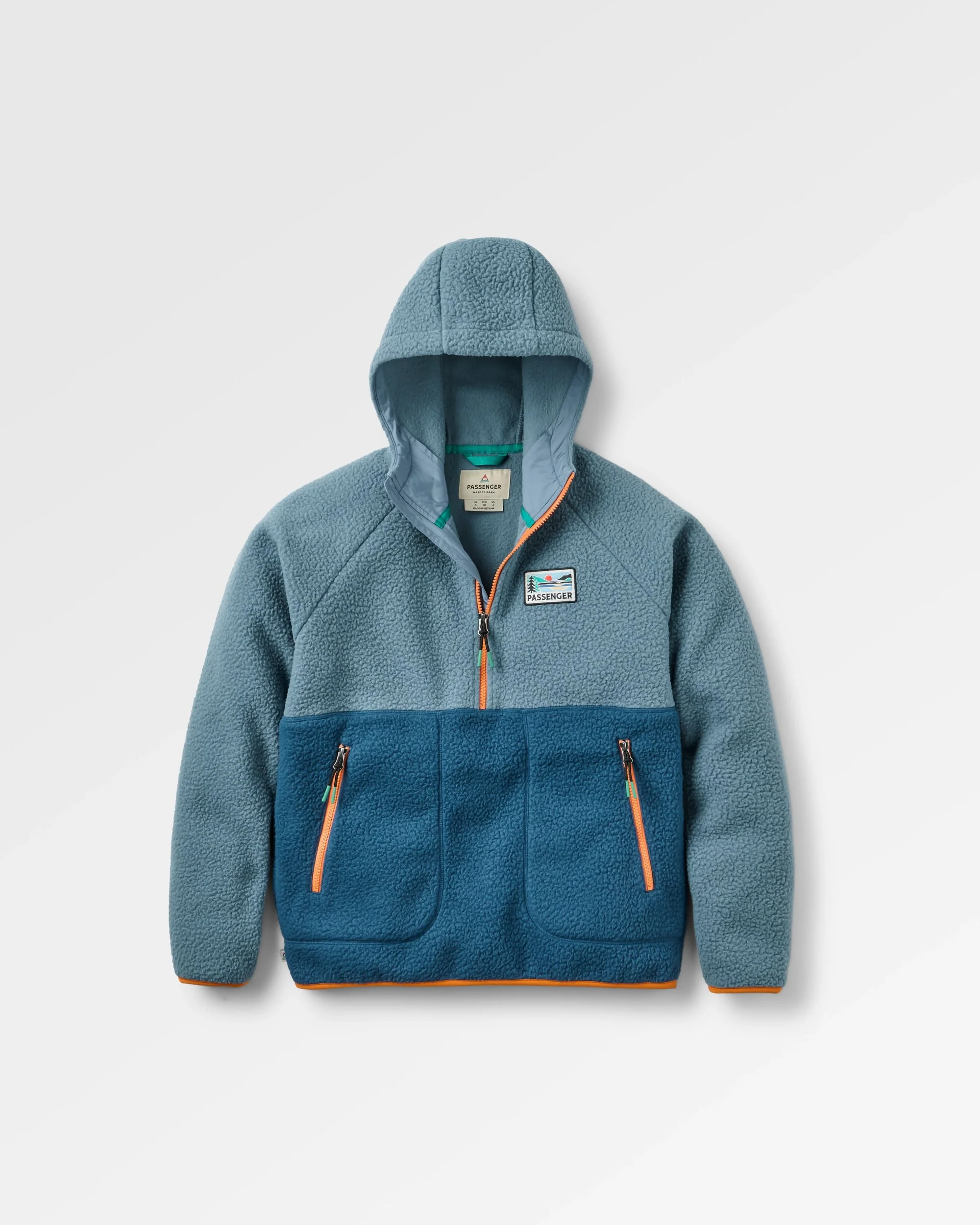 Maine 1/2 Zip Sherpa Fleece - Stormy Blue/Dark Denim
