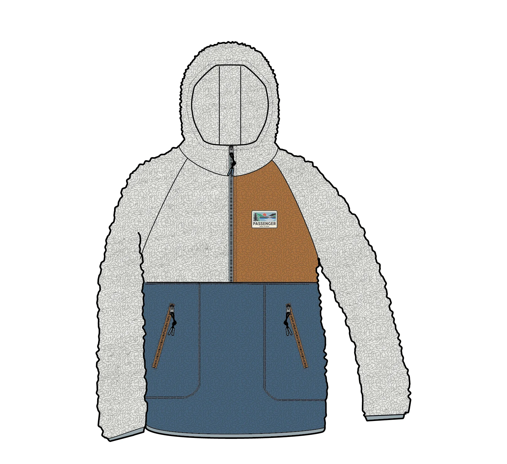 Maine 1/2 Zip Sherpa Fleece - Blue Steel - Image 5