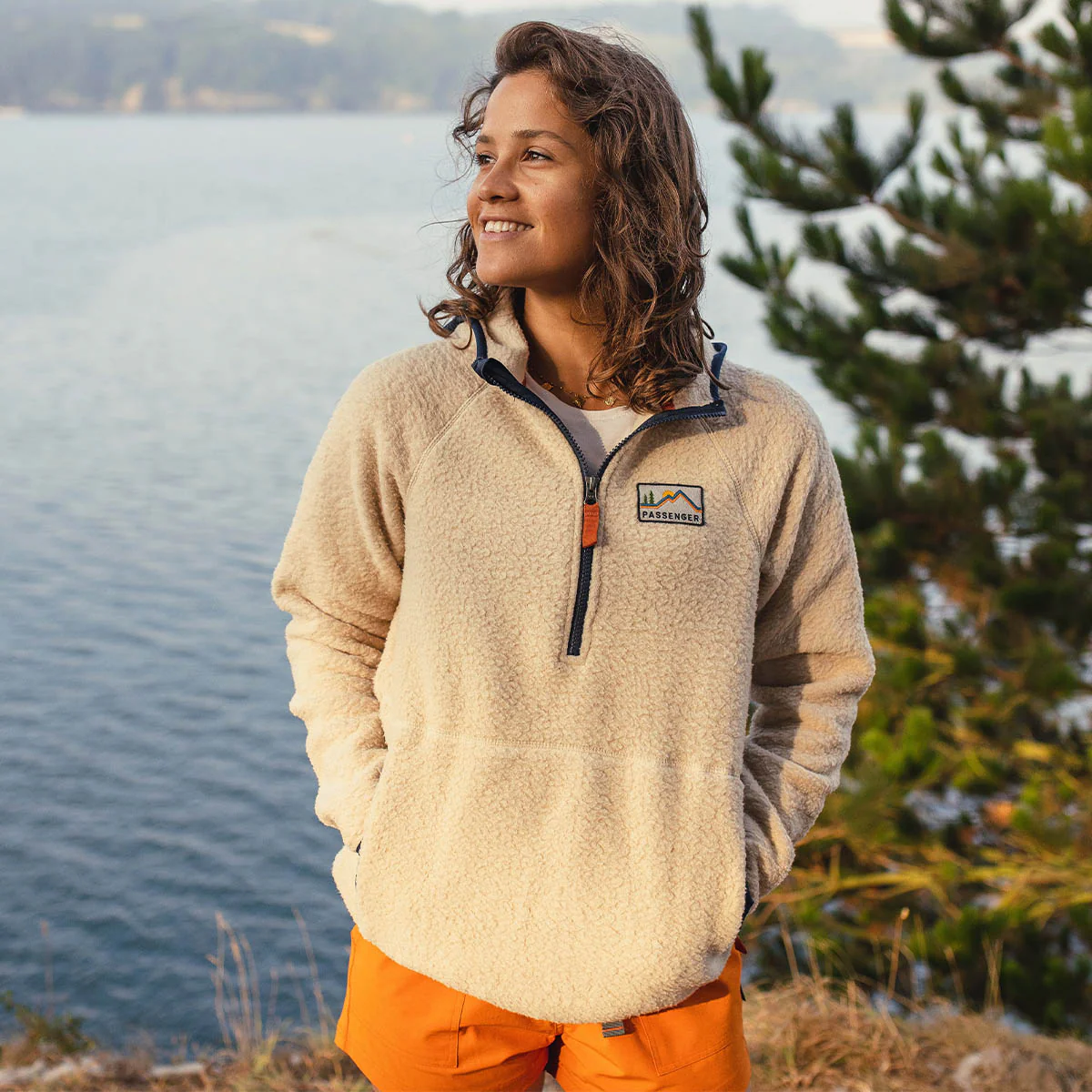 Maine Hooded Recycled Sherpa Fleece - Oatmeal