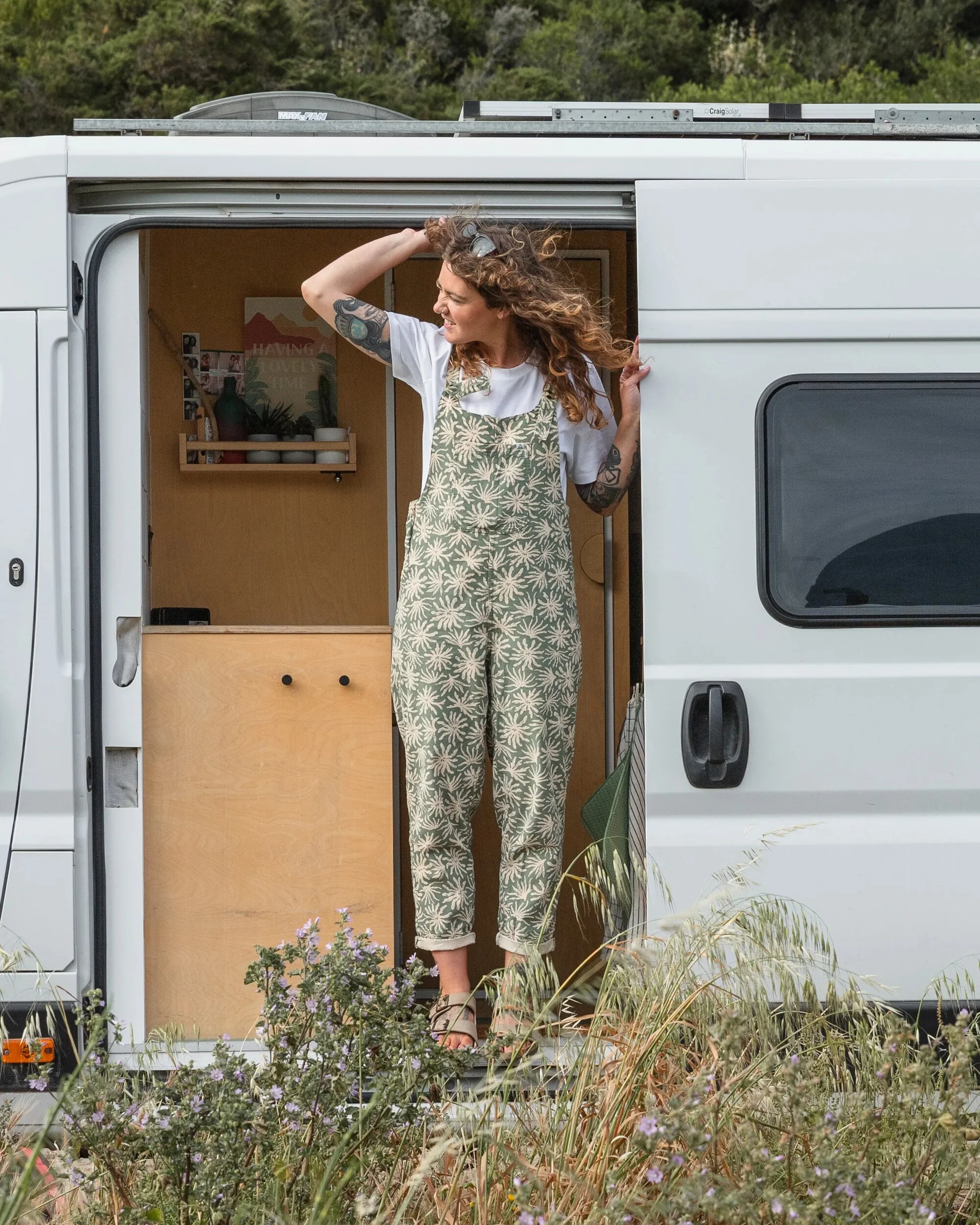 Meadows Organic Cotton Cord Dungarees - Seaweed Pistachio - Image 3