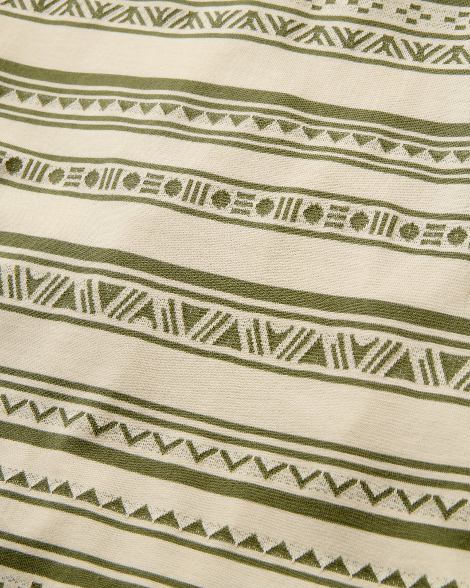 Mellower Jacquard T-Shirt - Geo Stripe Birch/Khaki - Image 4