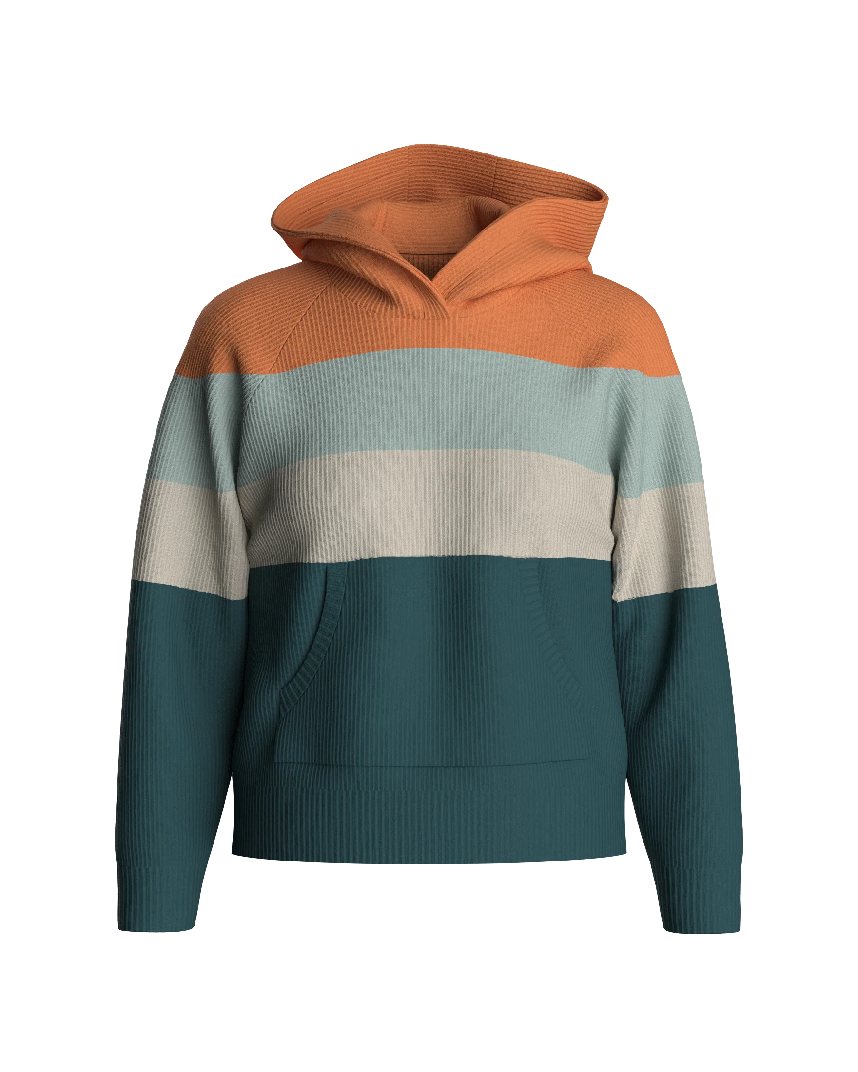 Moments Oversized Organic Cotton Knitted Hoodie - Multi Stripe - Image 9