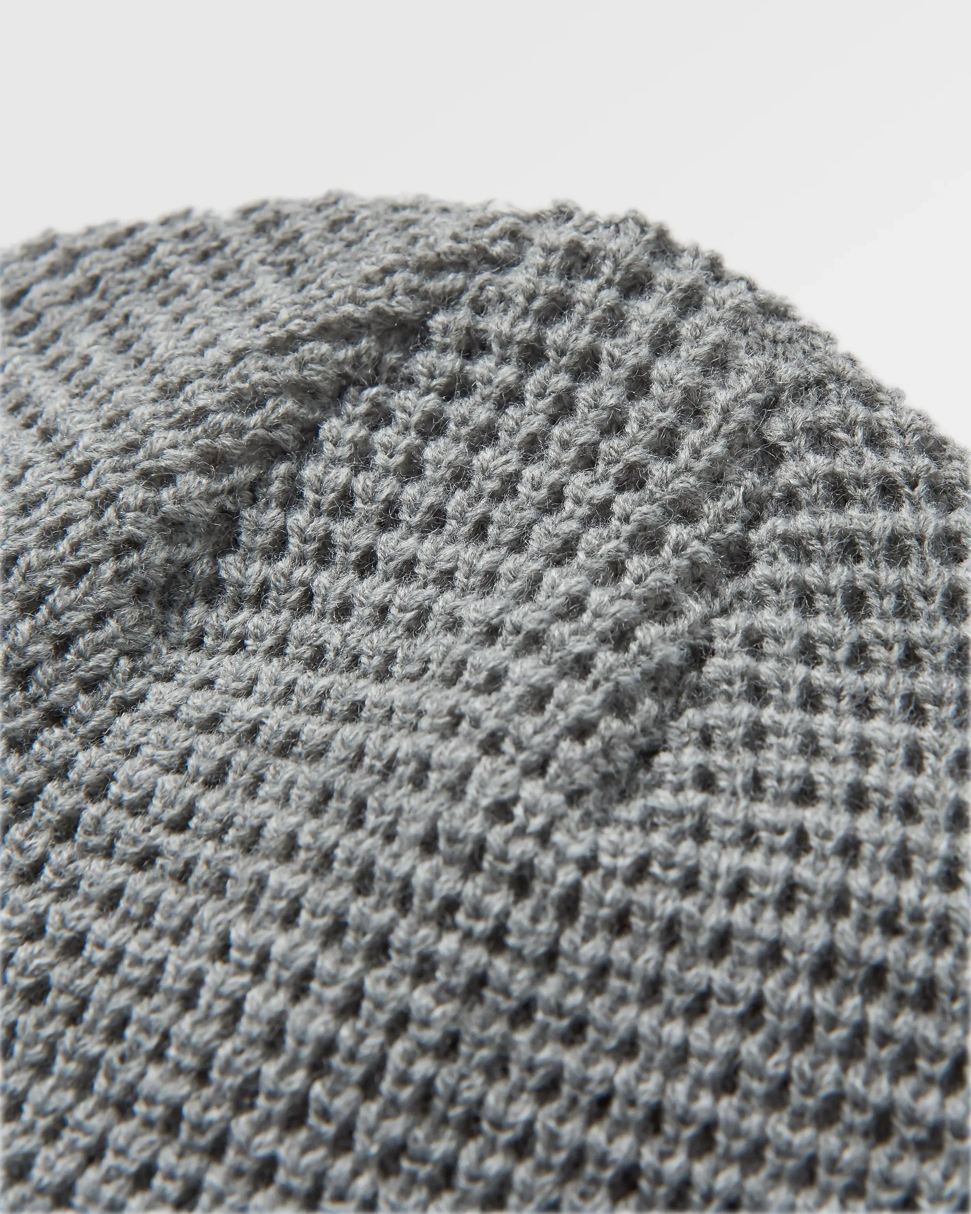 Moss Double Layer Waffle Beanie - Grey Marl - Image 6