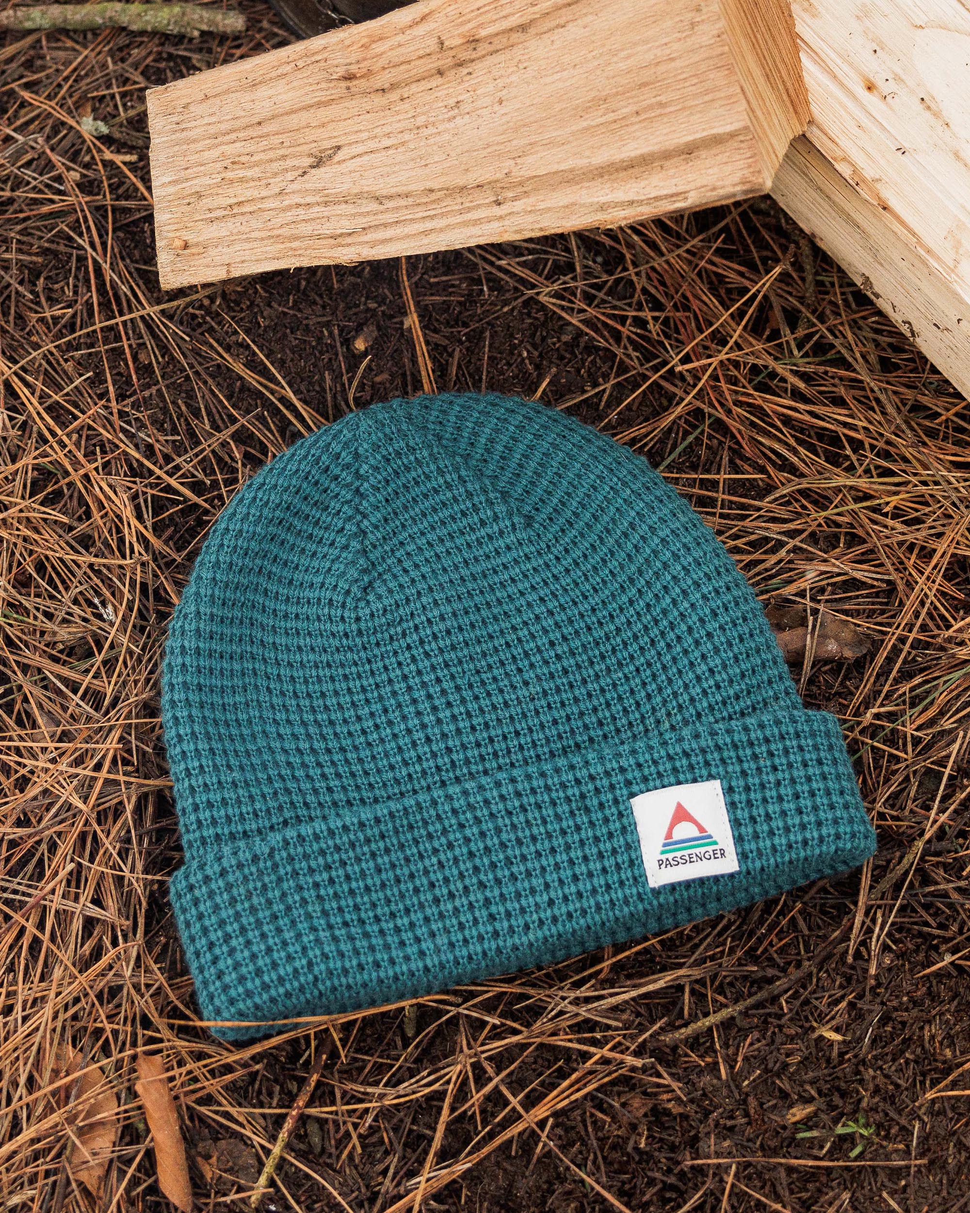 Moss Double Layer Waffle Beanie - Mediterranean
