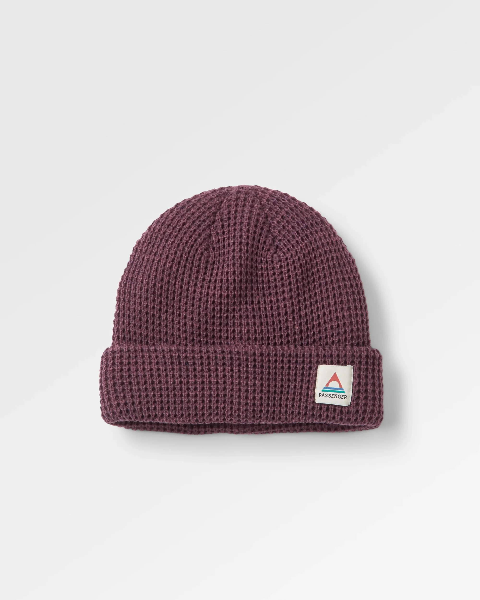 Moss Double Layer Waffle Beanie - Deep Plum