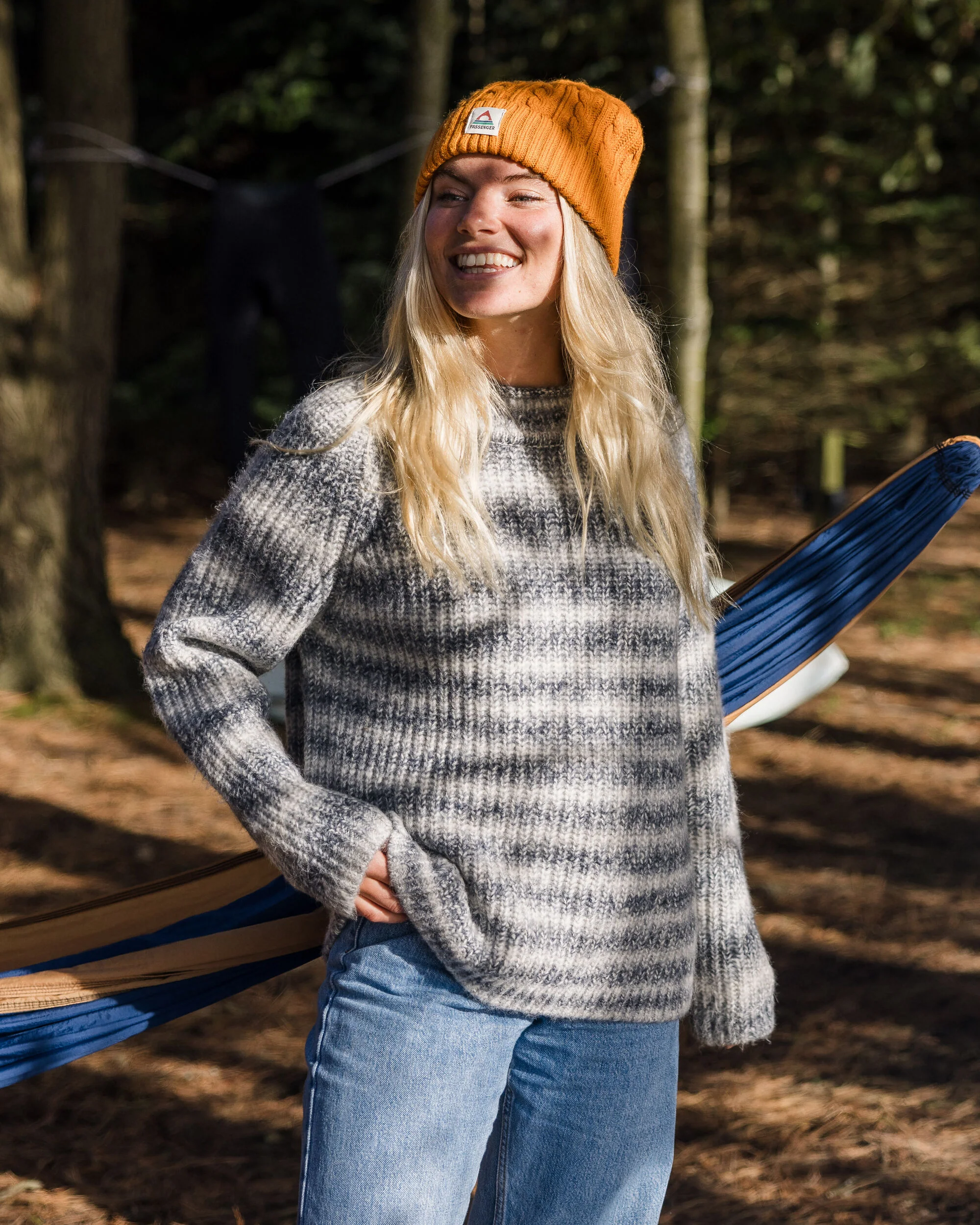 Mountainside Mock Neck Knitted Jumper - Multi Grey