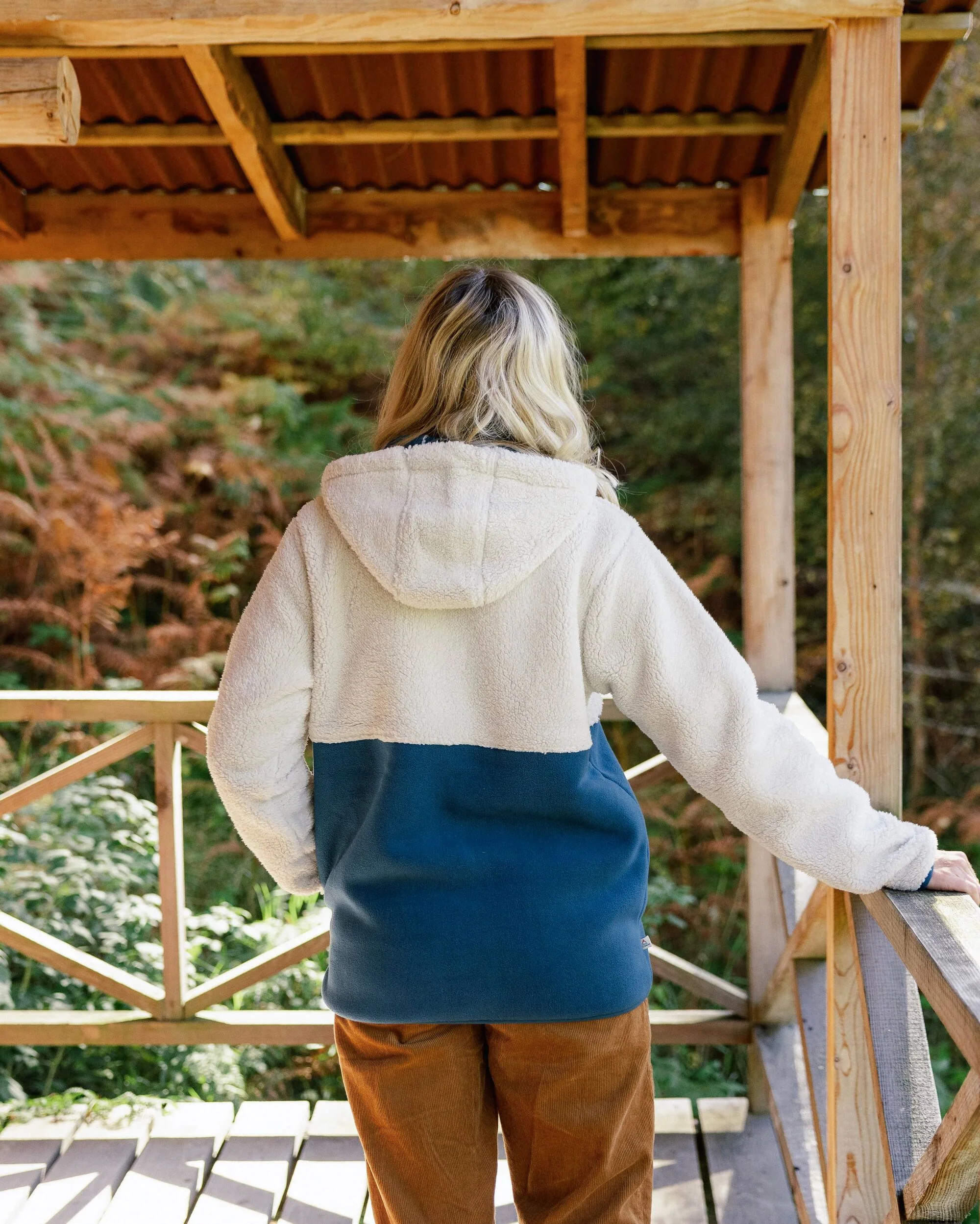 Nestling Polar-Lined Sherpa Fleece - Tidal Blue - Image 3