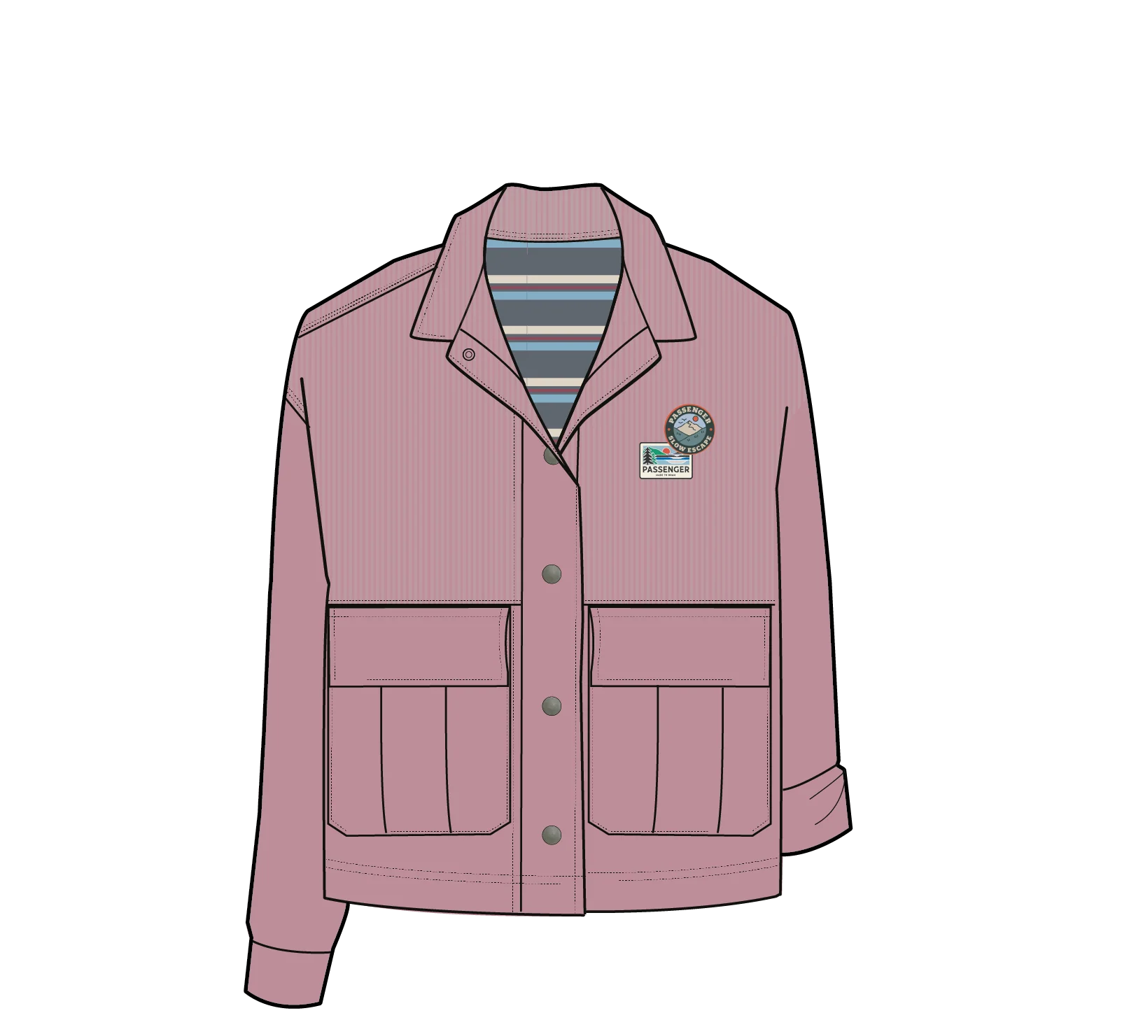 Nomad Corduroy Overshirt - Pink Haze - Image 10