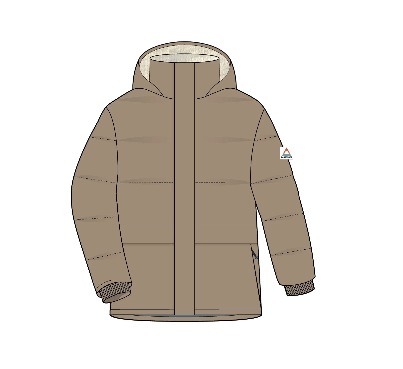 Nook Down Jacket - Stone - Image 9