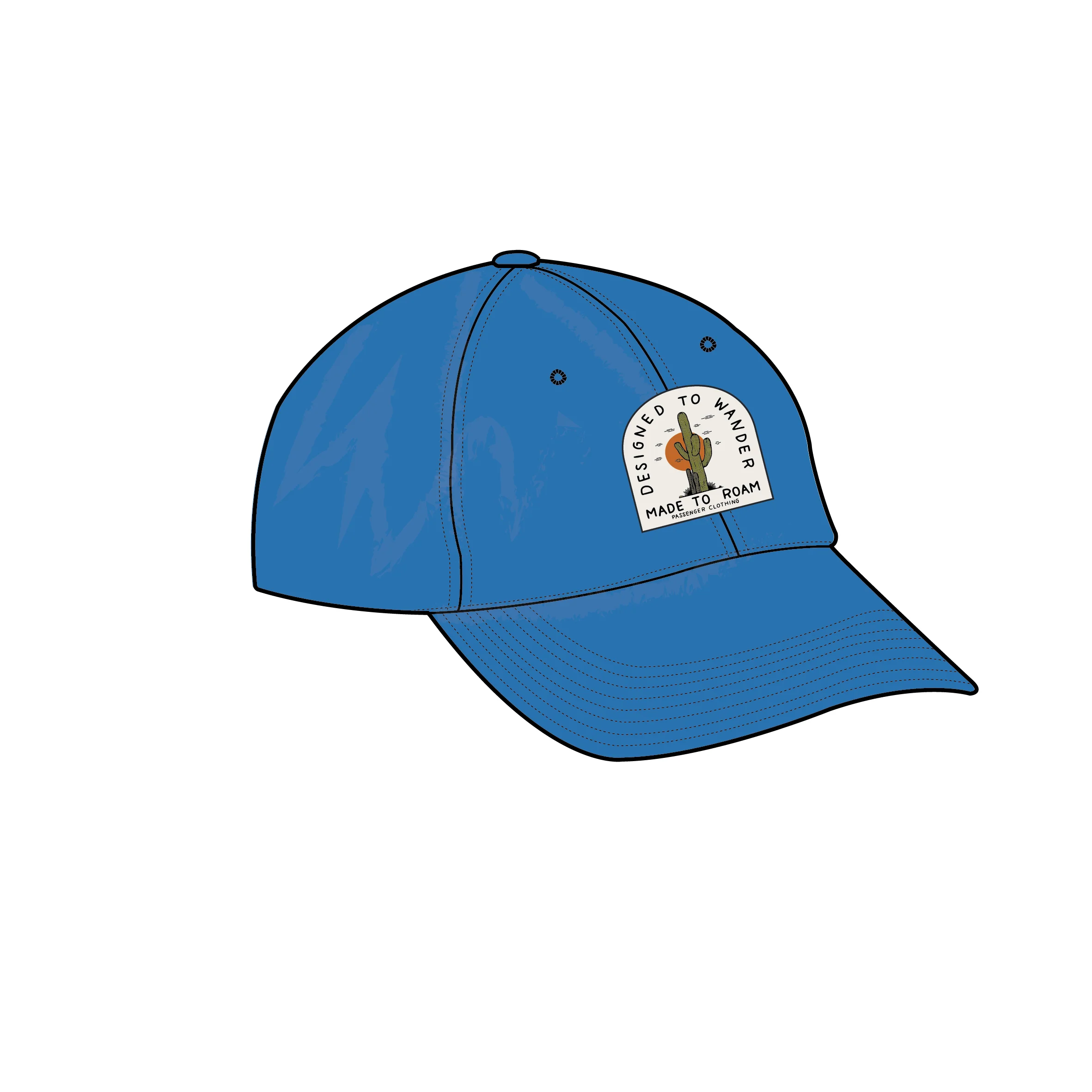 Oakash 6 Panel Cap - Marine Blue - Image 6