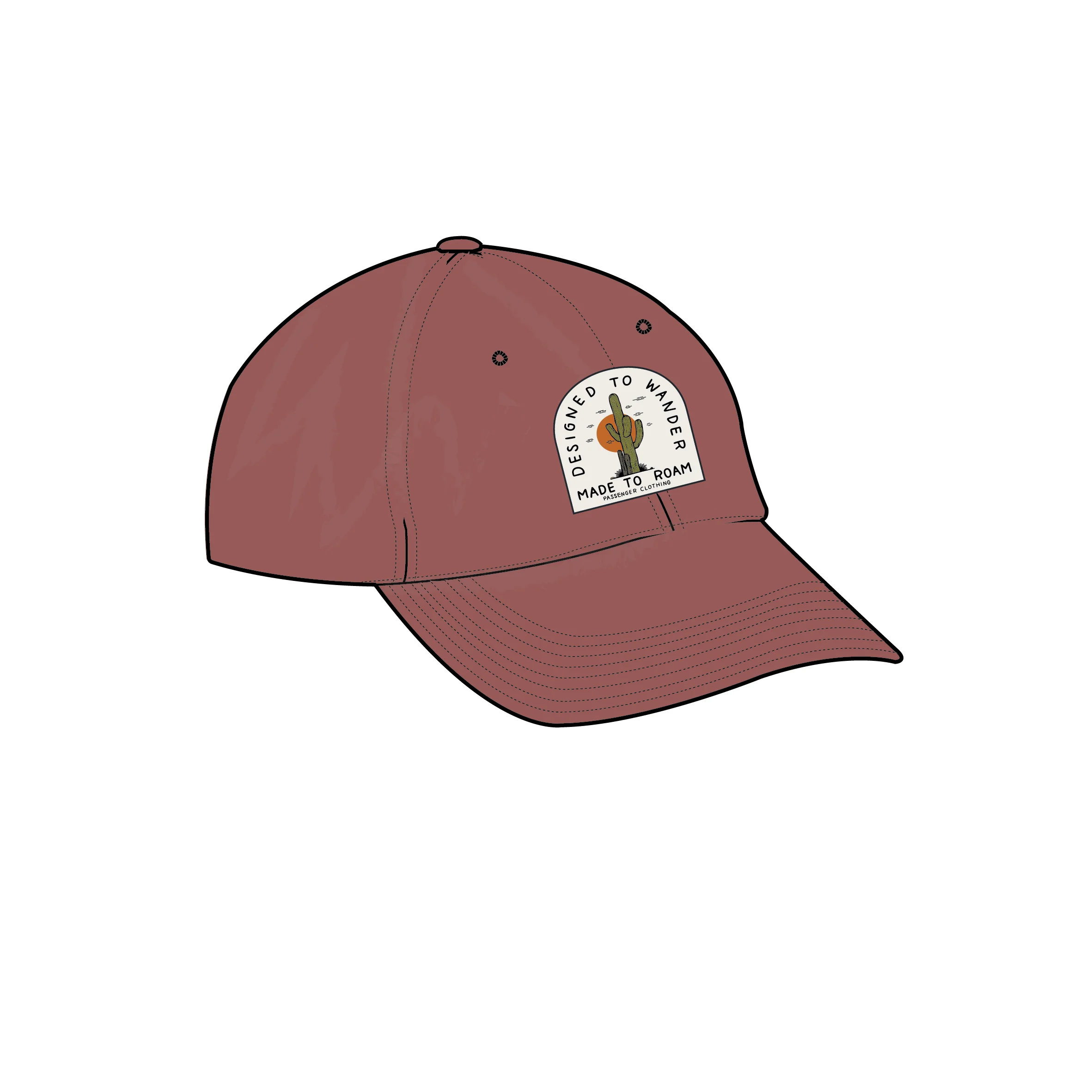 Oakash 6 Panel Cap - Redwood - Image 6
