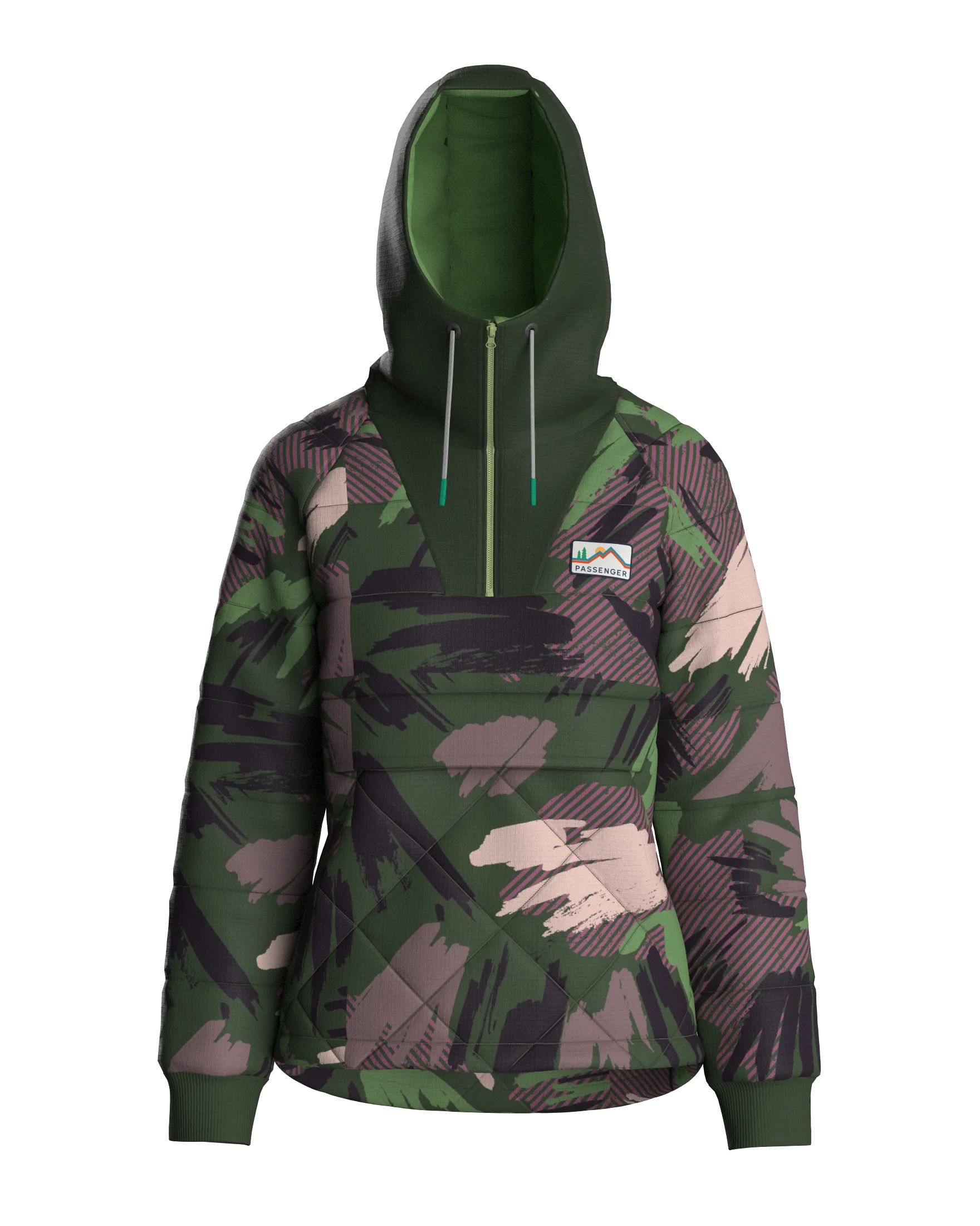Ocean Insulated Anorak - Abstract Mountain Fir Tree - Image 11