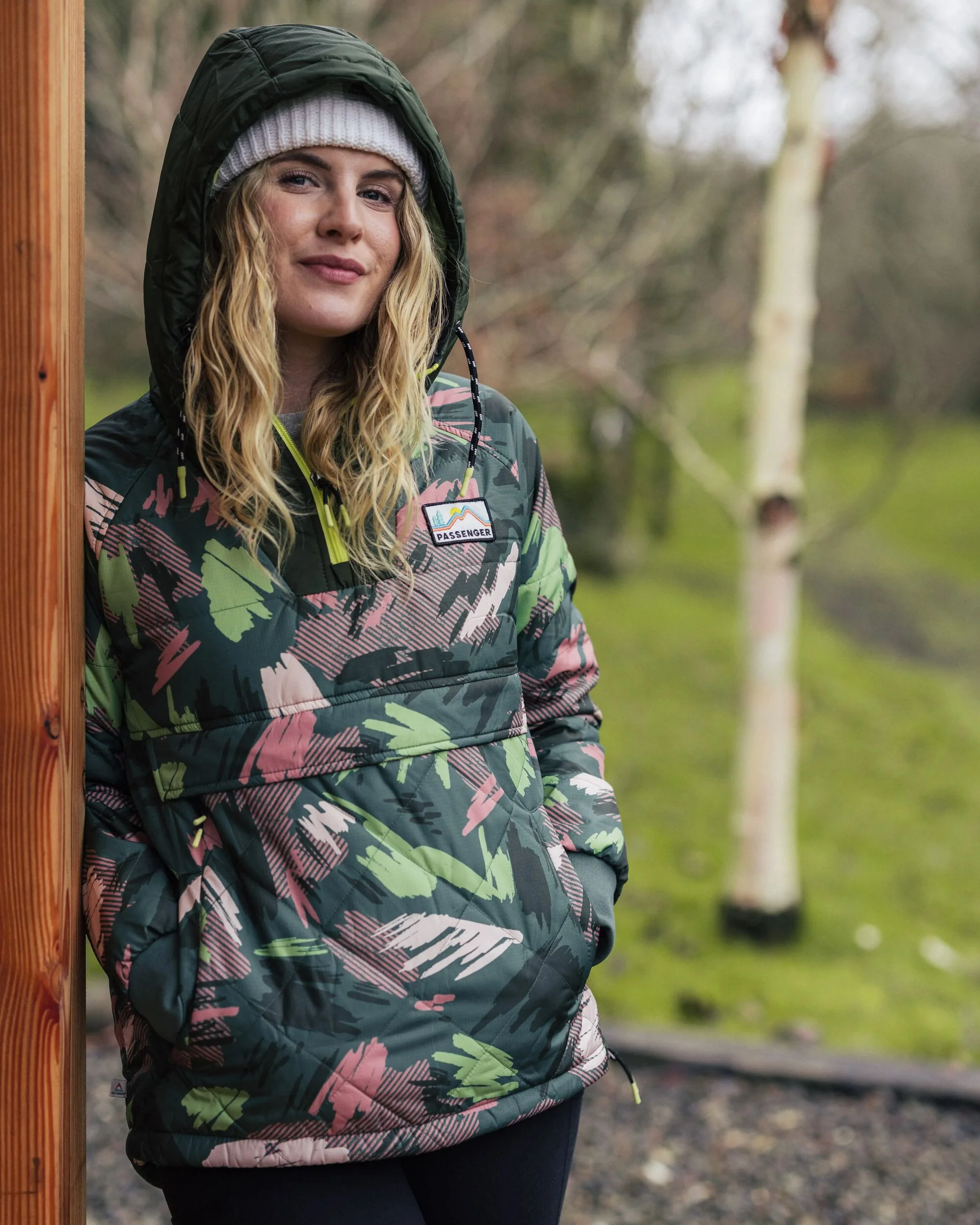 Ocean Insulated Anorak - Abstract Mountain Fir Tree - Image 4