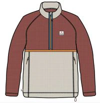 Off Trail Grid Polar Fleece - Red Ochre/Birch - Image 8