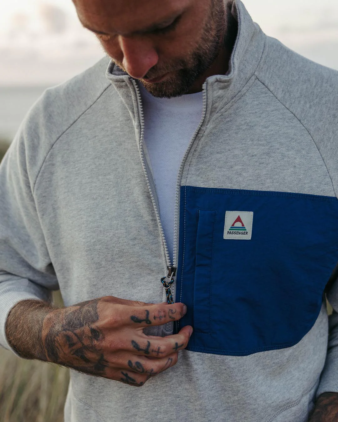 Offgrid 1/4 Zip Sweatshirt - Grey Marl - Image 3
