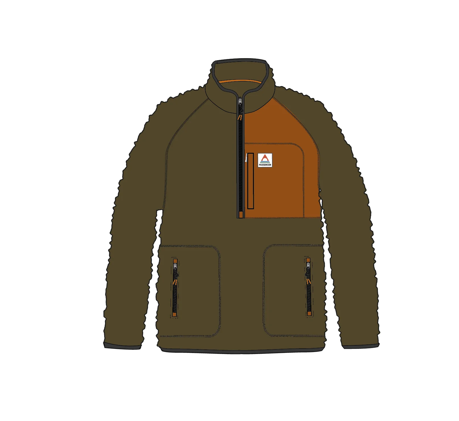 Offgrid 1/2 Zip Sherpa Fleece - Dark Olive - Image 8
