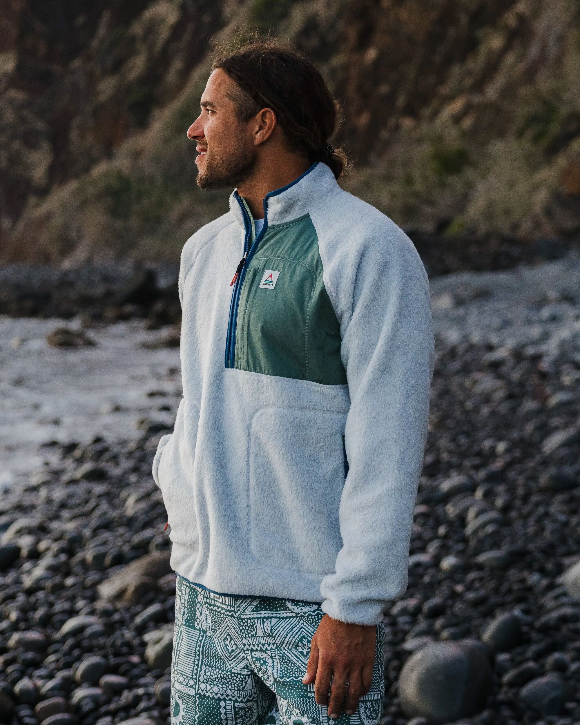 Offgrid 1/2 Zip Sherpa Fleece - Grey Marl 2