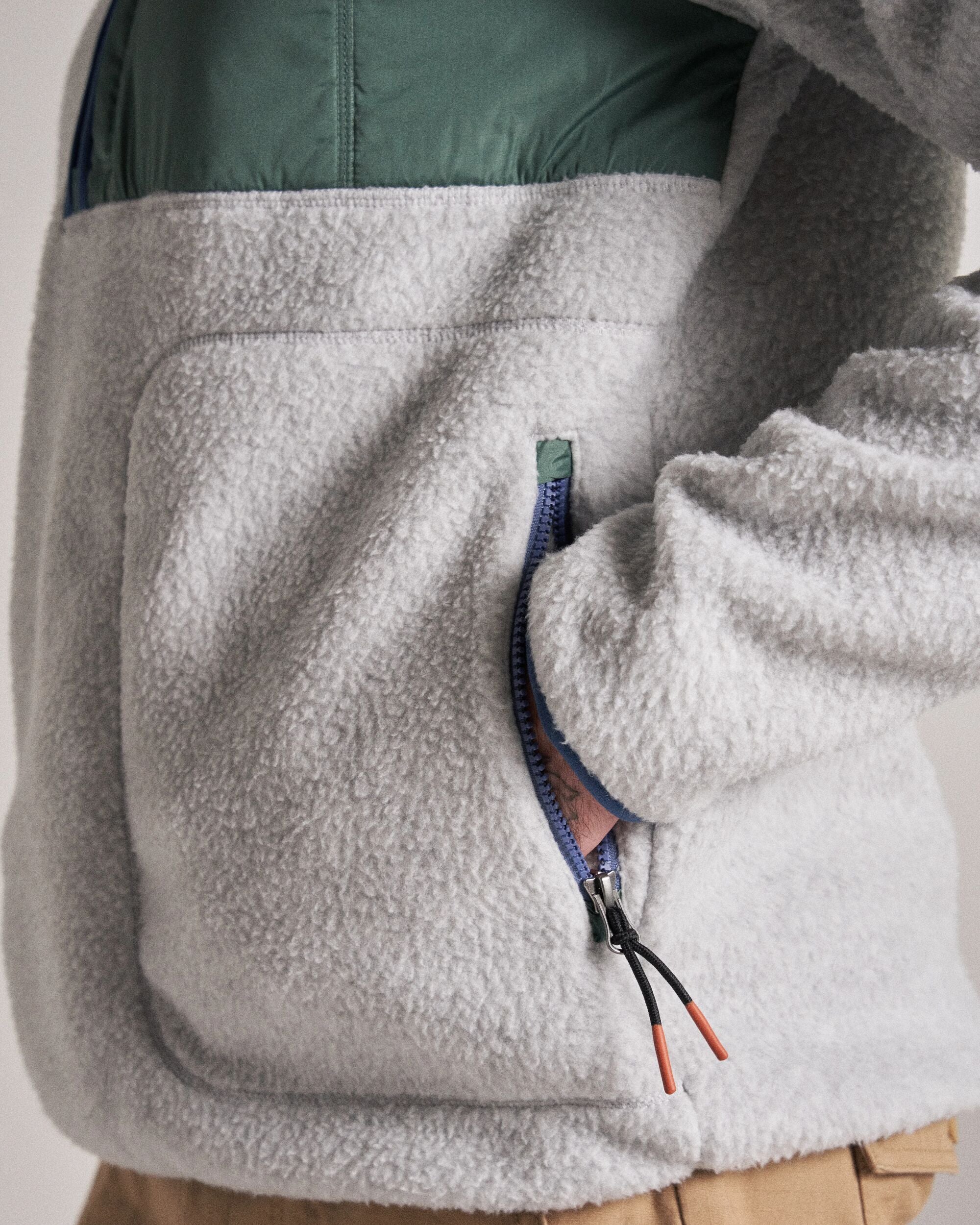 Offgrid 1/2 Zip Sherpa Fleece - Grey Marl 2 - Image 7