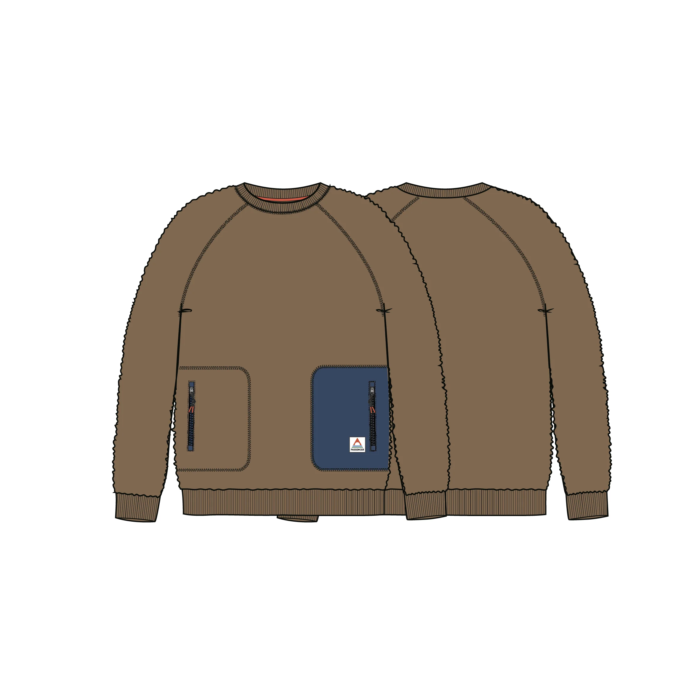 Offgrid Sherpa Crew Fleece - Caramel Brown - Image 7