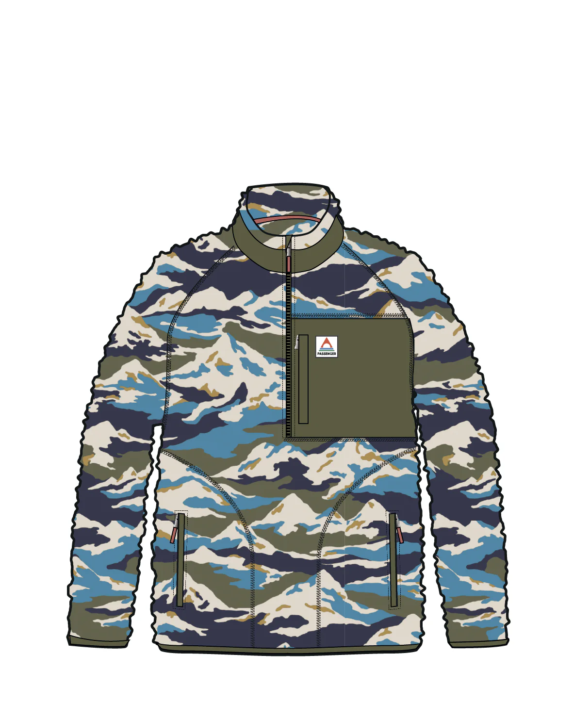 Offroad Sherpa 1/2 Zip Fleece - Mount Scenic Khaki - Image 10