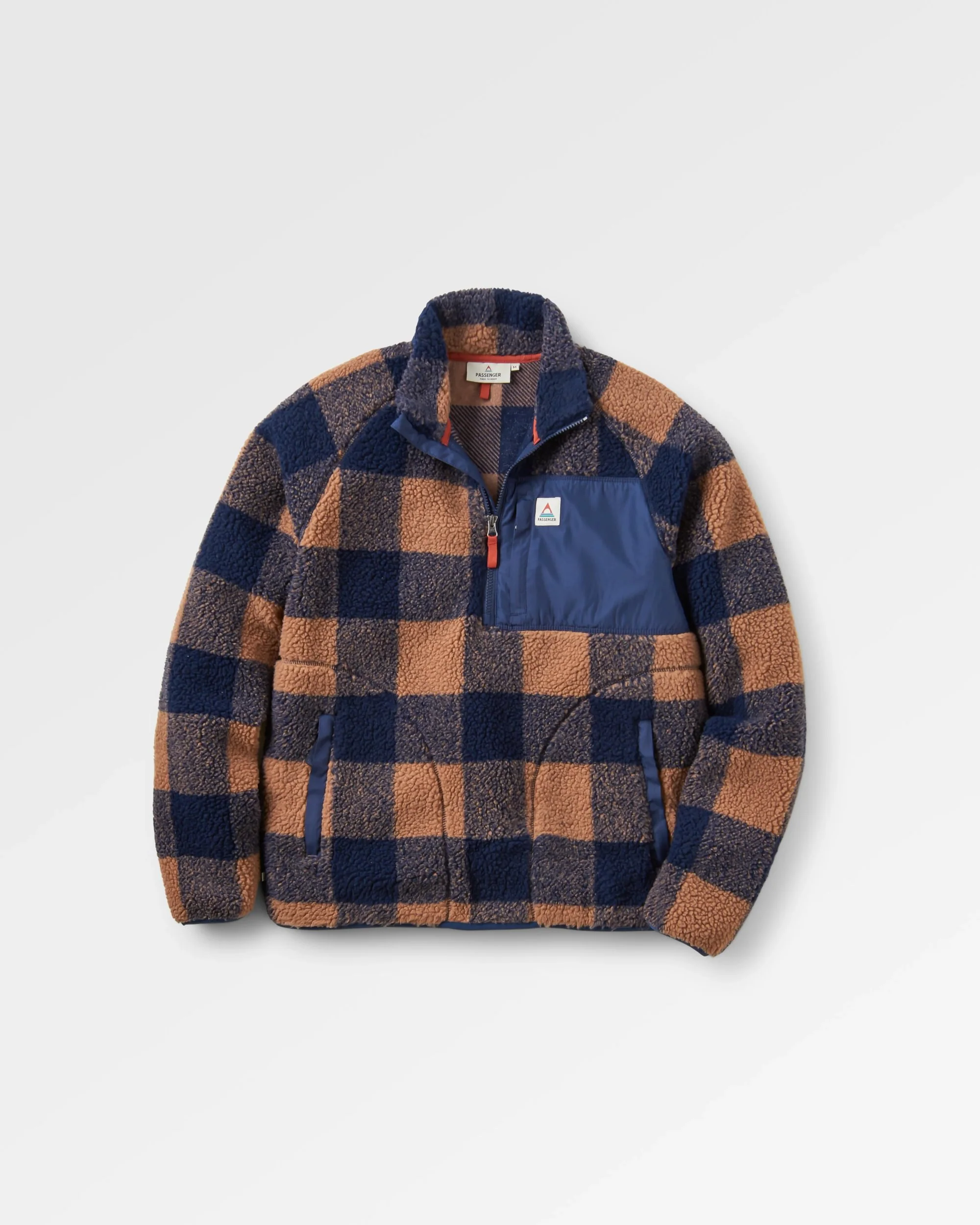 Offroad Sherpa 1/2 Zip Fleece - Toffee/Rich Navy Buffalo - Image 2