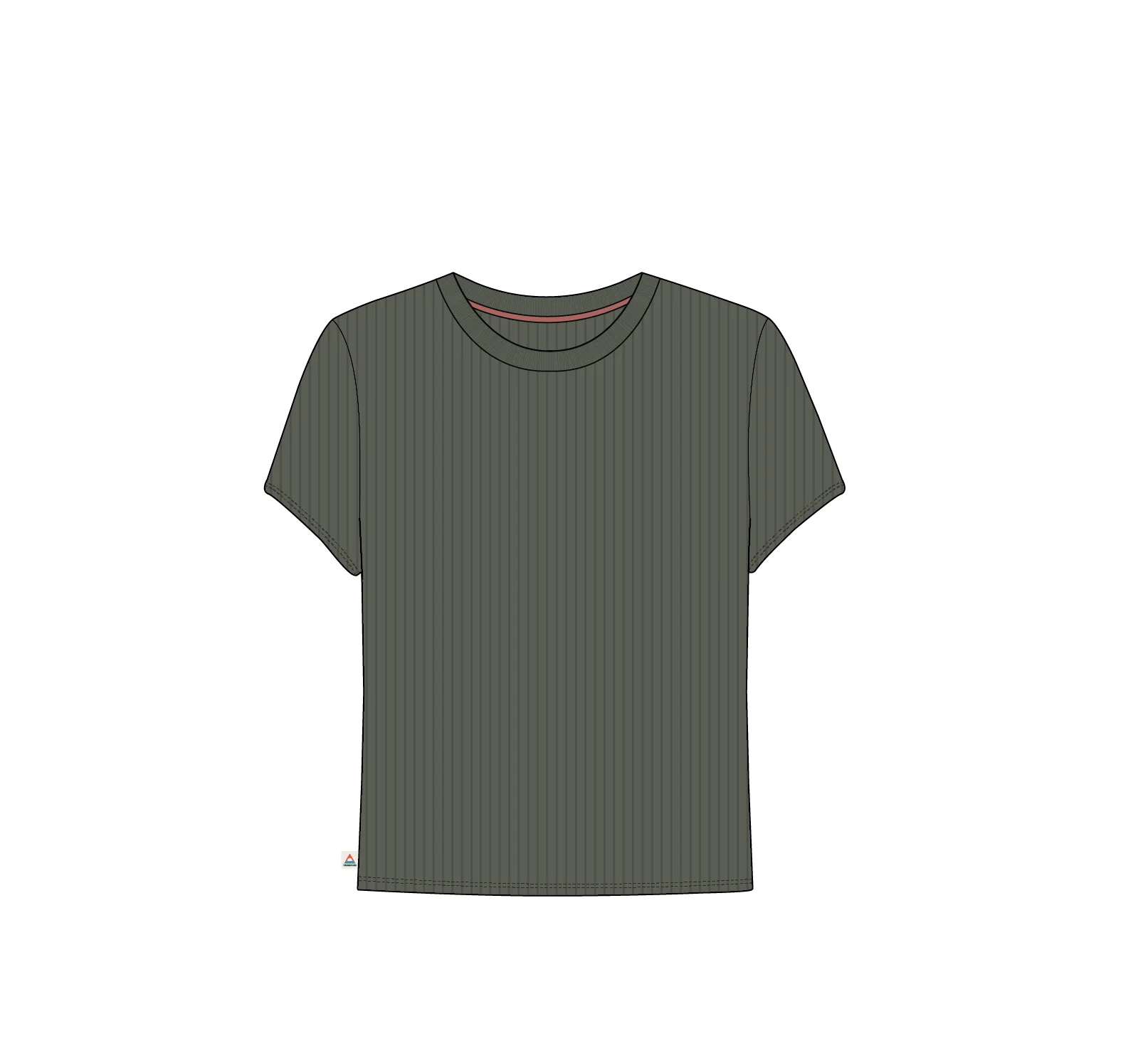 Out There Ribbed Cropped T-Shirt - Dusty Olive - Image 10