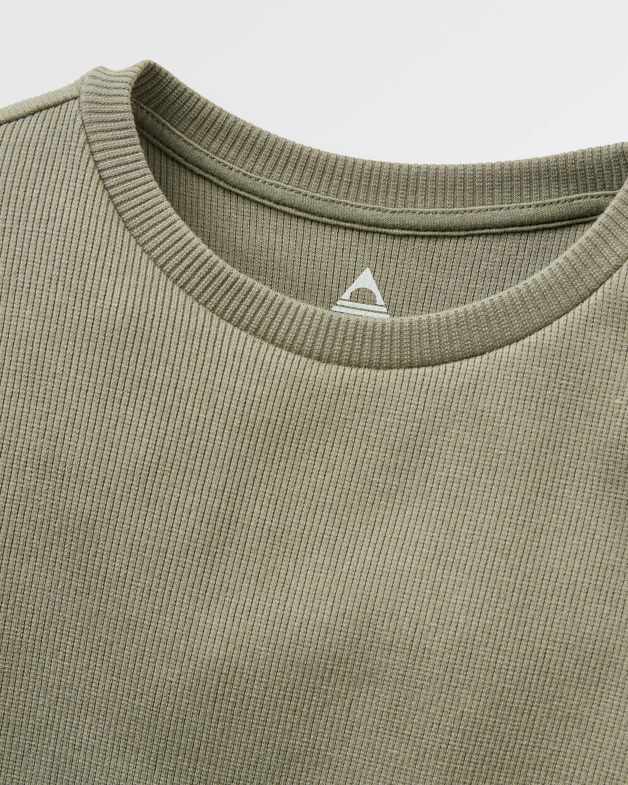 Out There Ribbed Cropped T-Shirt - Dusty Olive - Image 7