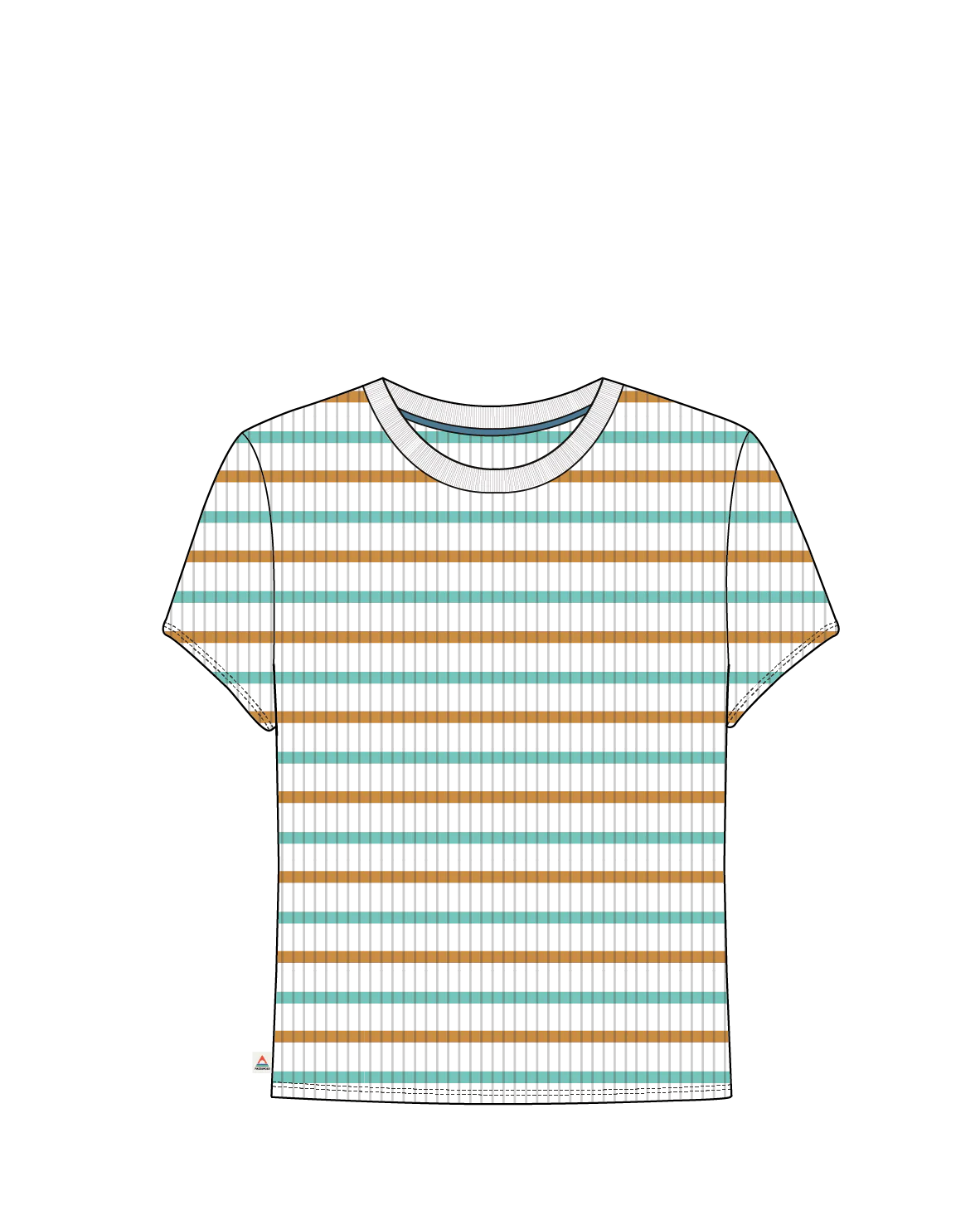 Out There Ribbed Cropped T-Shirt - Spruce Yellow/Aqua Stripe - Image 5