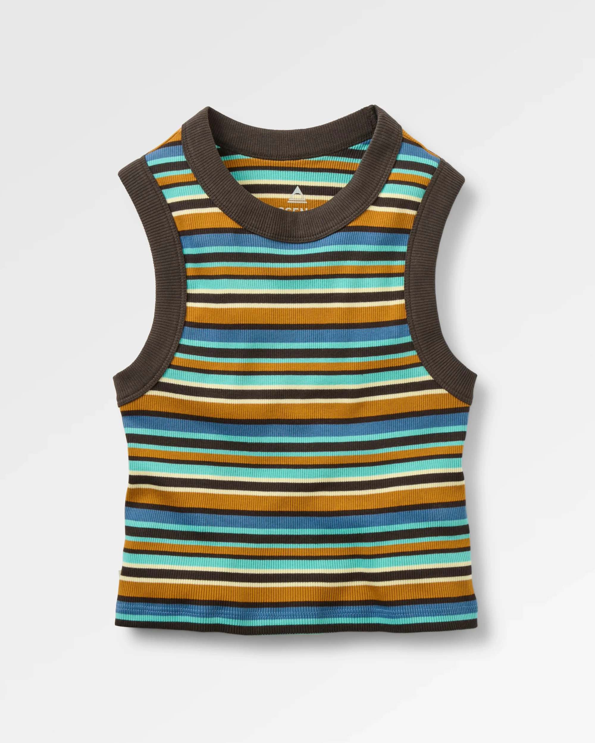 Out There Ribbed Cropped Vest - Espresso Multi Stripe - Image 2