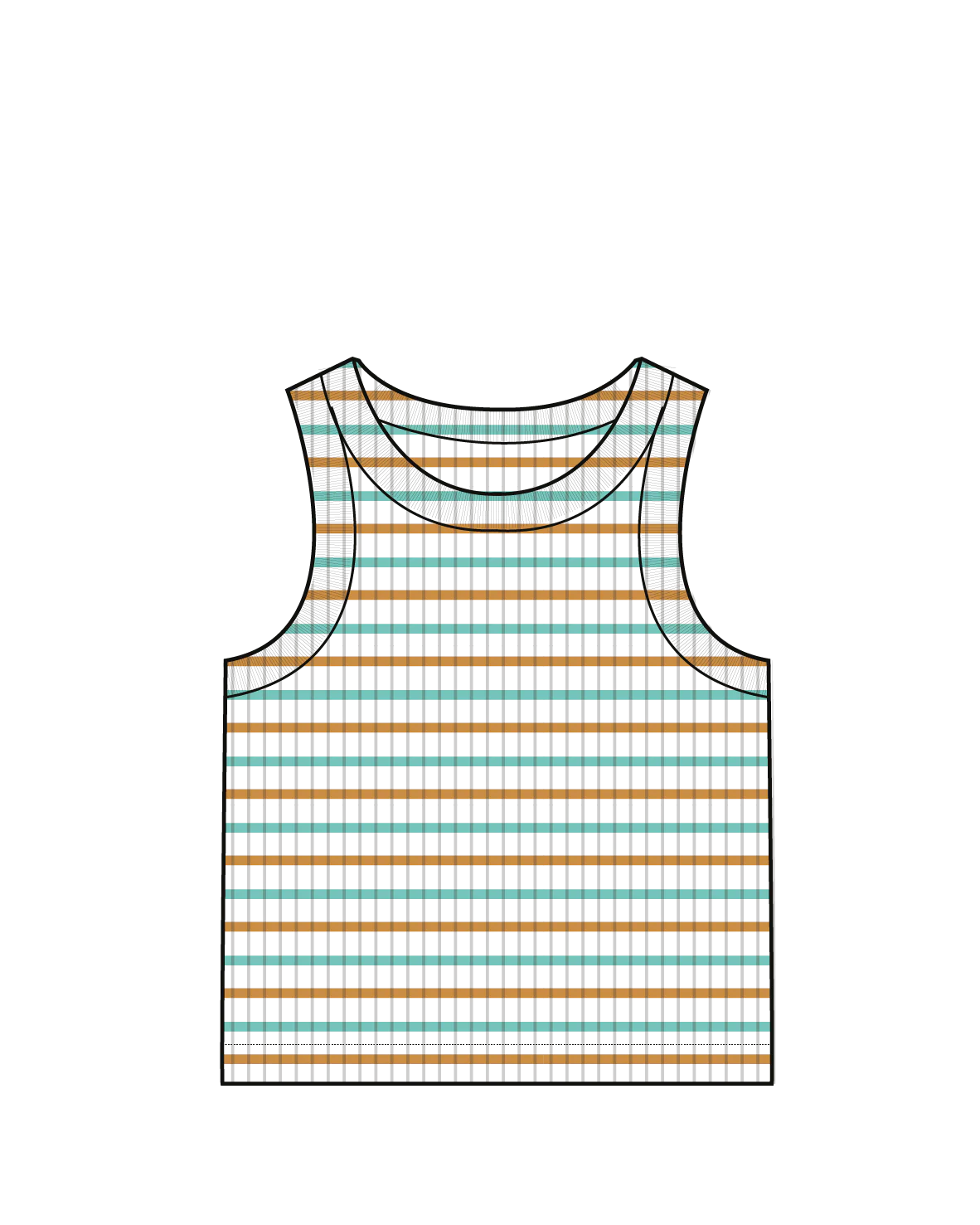 Out There Ribbed Cropped Vest - Spruce Yellow/Aqua Stripe - Image 5