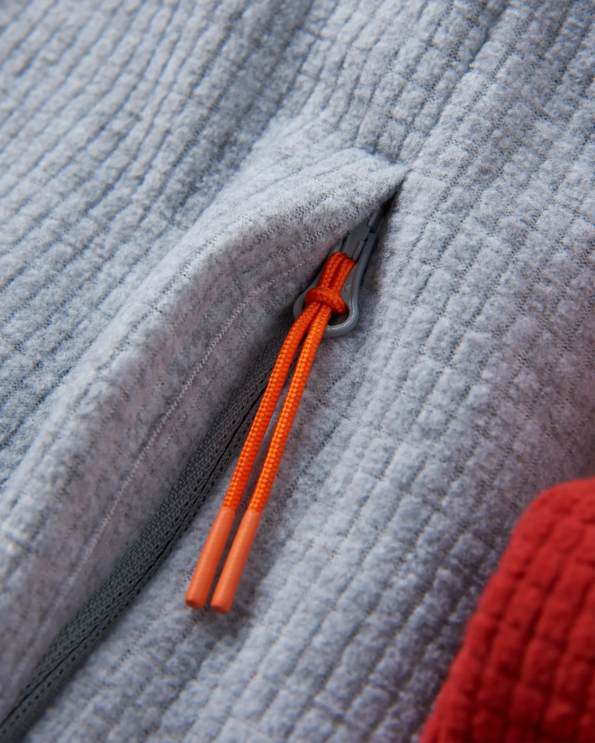 Overlook Grid Polar Fleece - Red Ochre/Grey Marl - Image 10