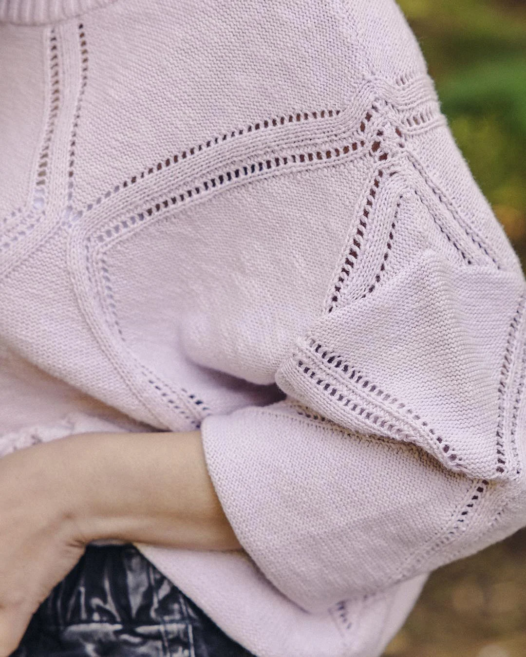 Palm Organic Oversized Knitted Jumper - Orchid Hush - Image 2