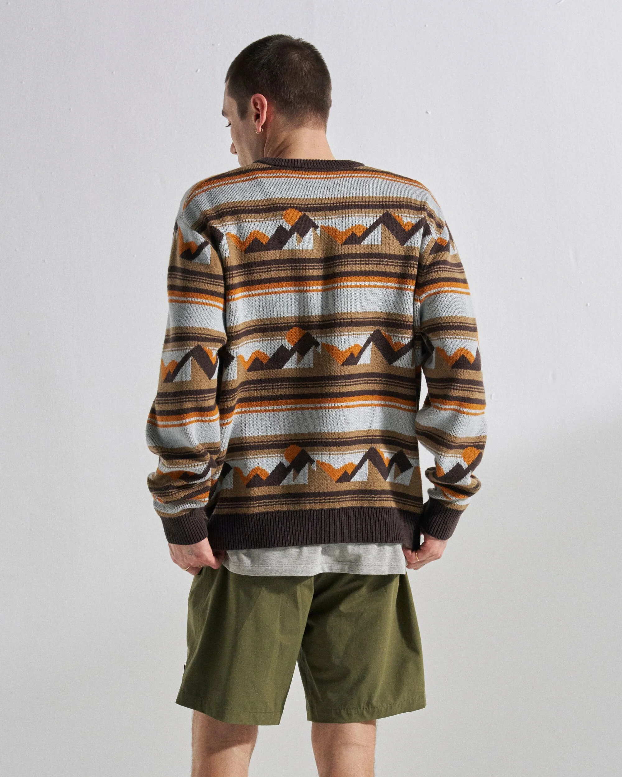 Panorama Lightweight Knitted Jumper - Views Caramel Stripe - Image 3