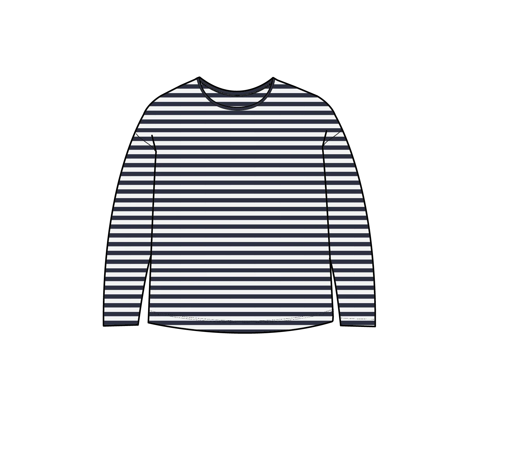 Panorama Striped LS T-Shirt - Deep Navy - Image 11
