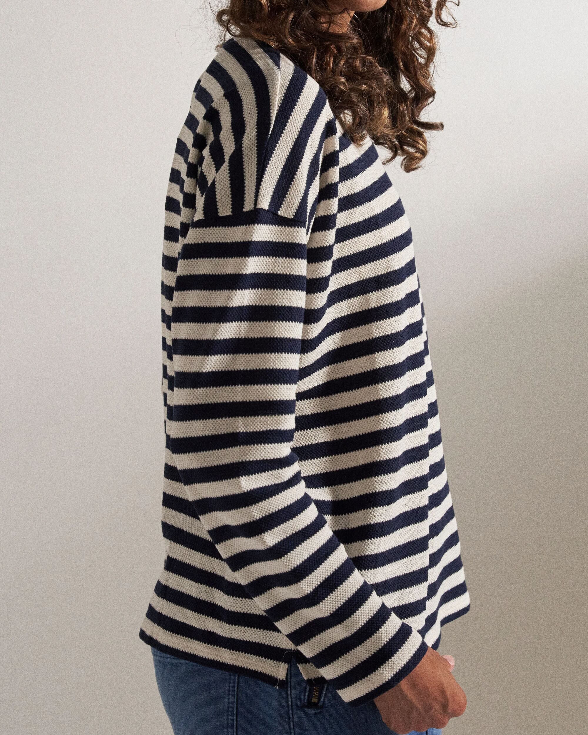 Panorama Striped LS T-Shirt - Deep Navy - Image 7