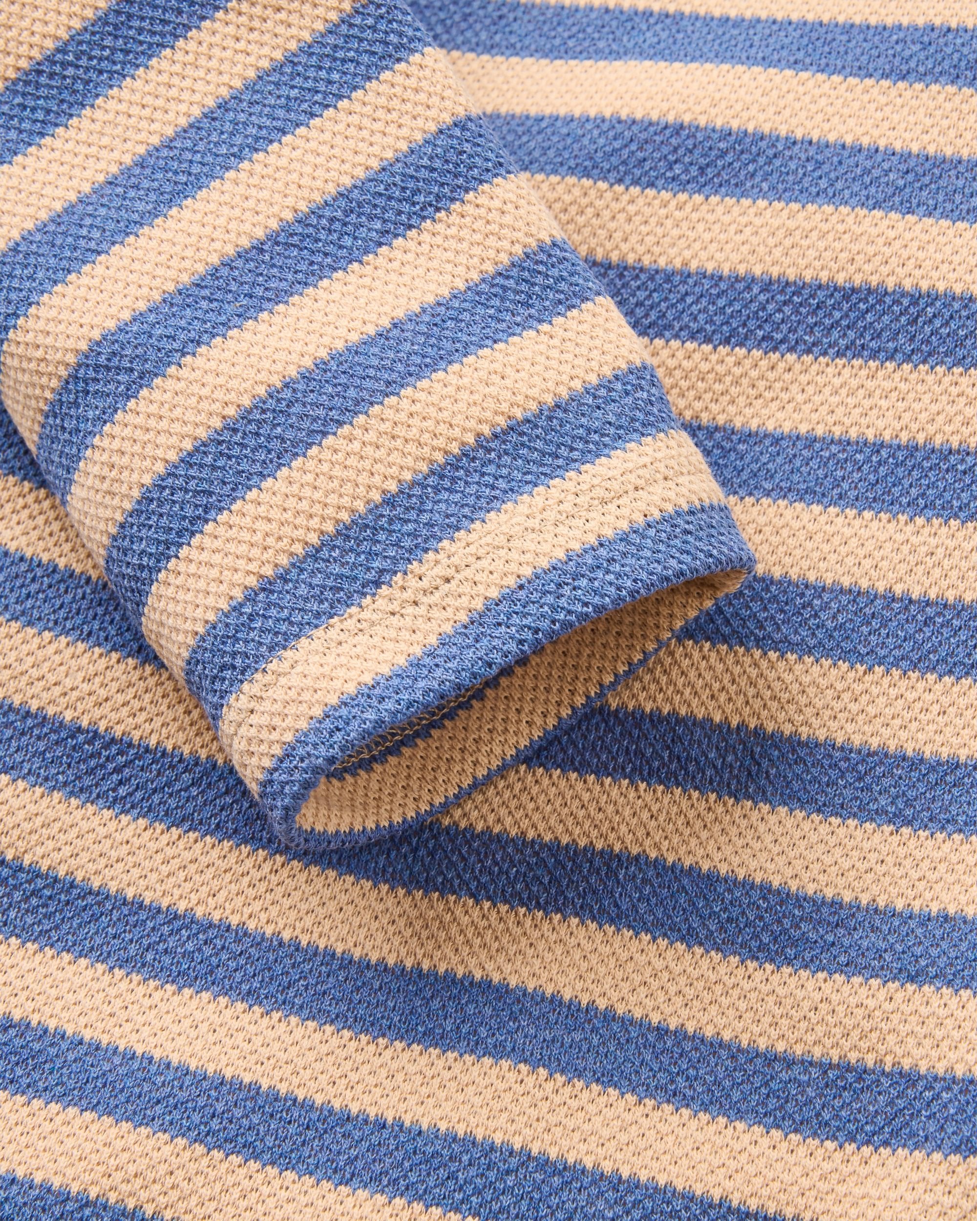 Panorama Striped LS T-Shirt - Faded Denim/Orange Peach Stripe - Image 9