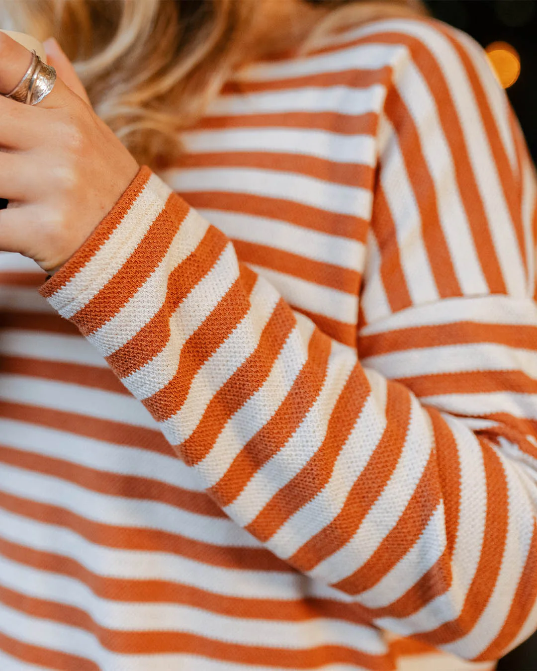 Panorama Striped LS T-Shirt - Glazed Ginger - Image 4