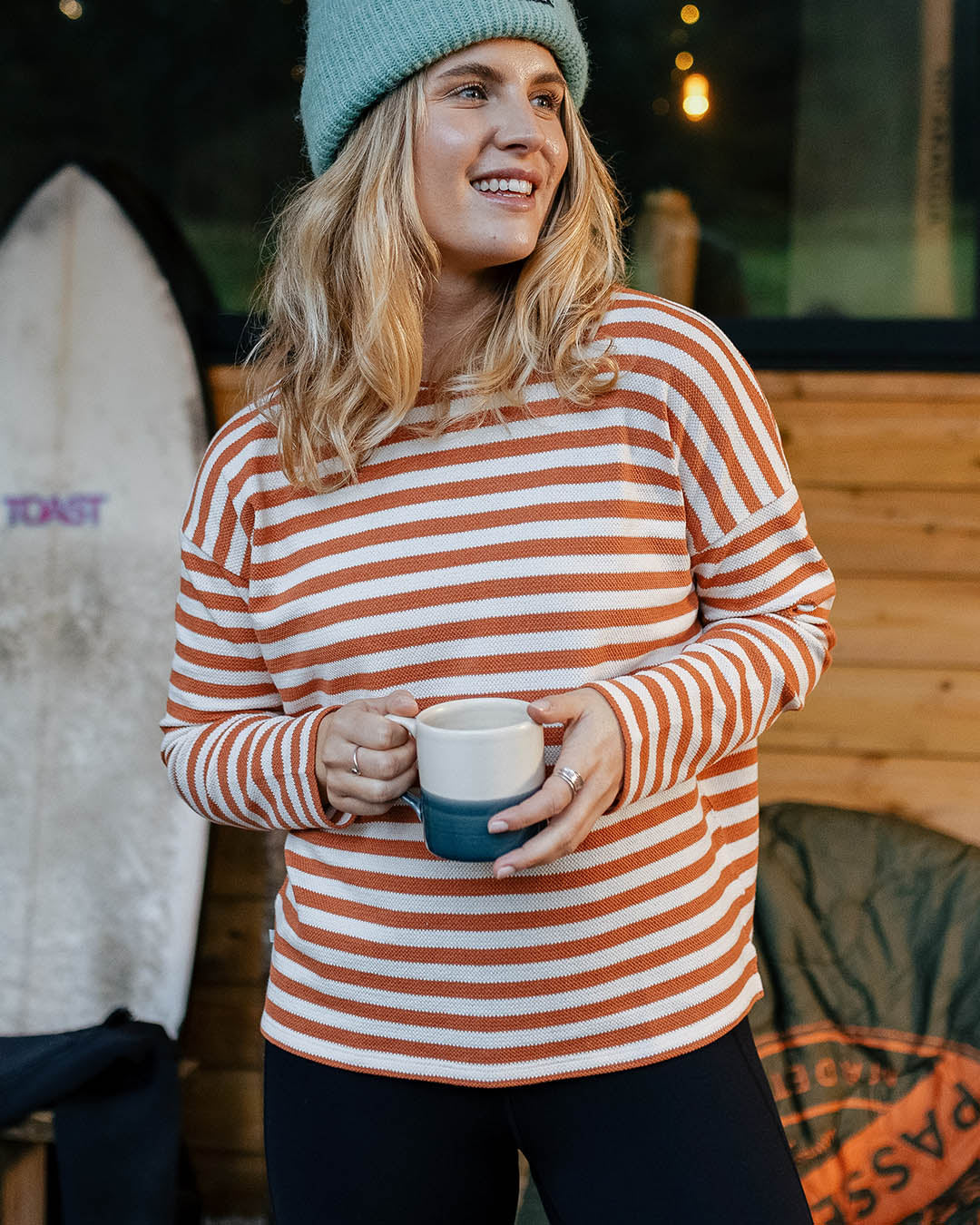 Panorama Striped LS T-Shirt - Glazed Ginger - Image 5