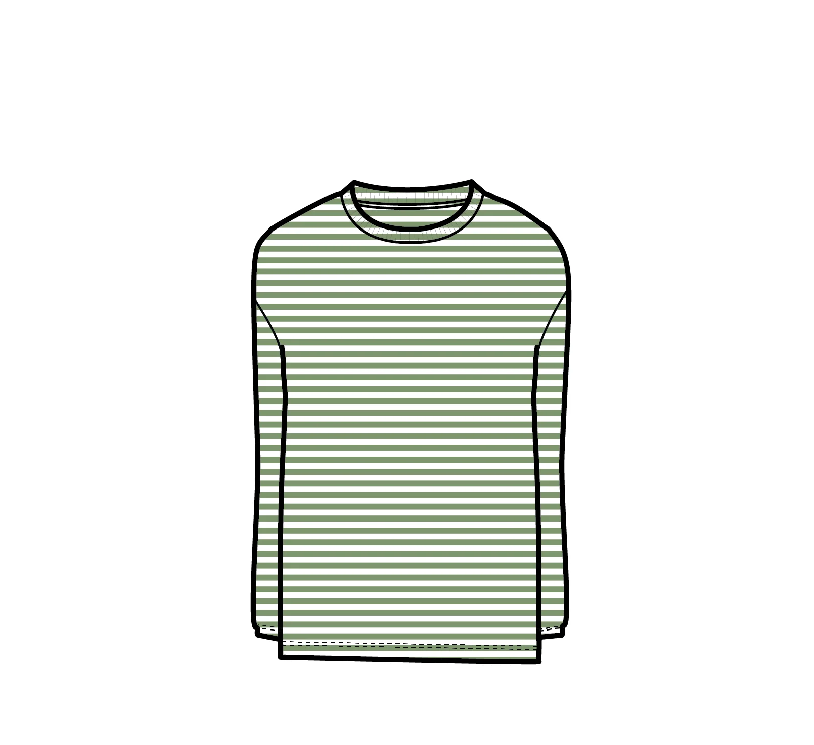Panorama Striped LS T-Shirt - Stem Green - Image 5
