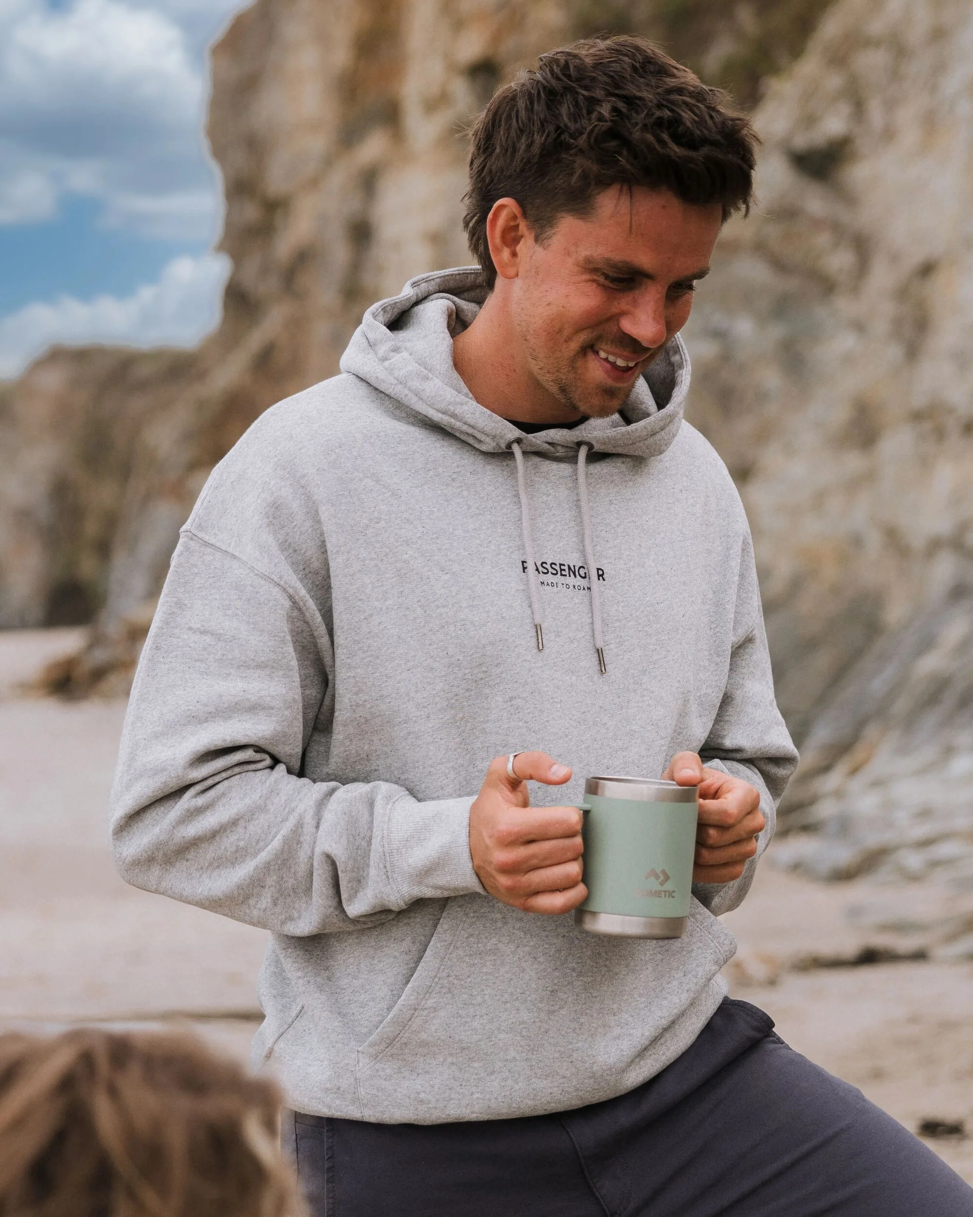 Passenger Relaxed Fit Hoodie - Grey Marl