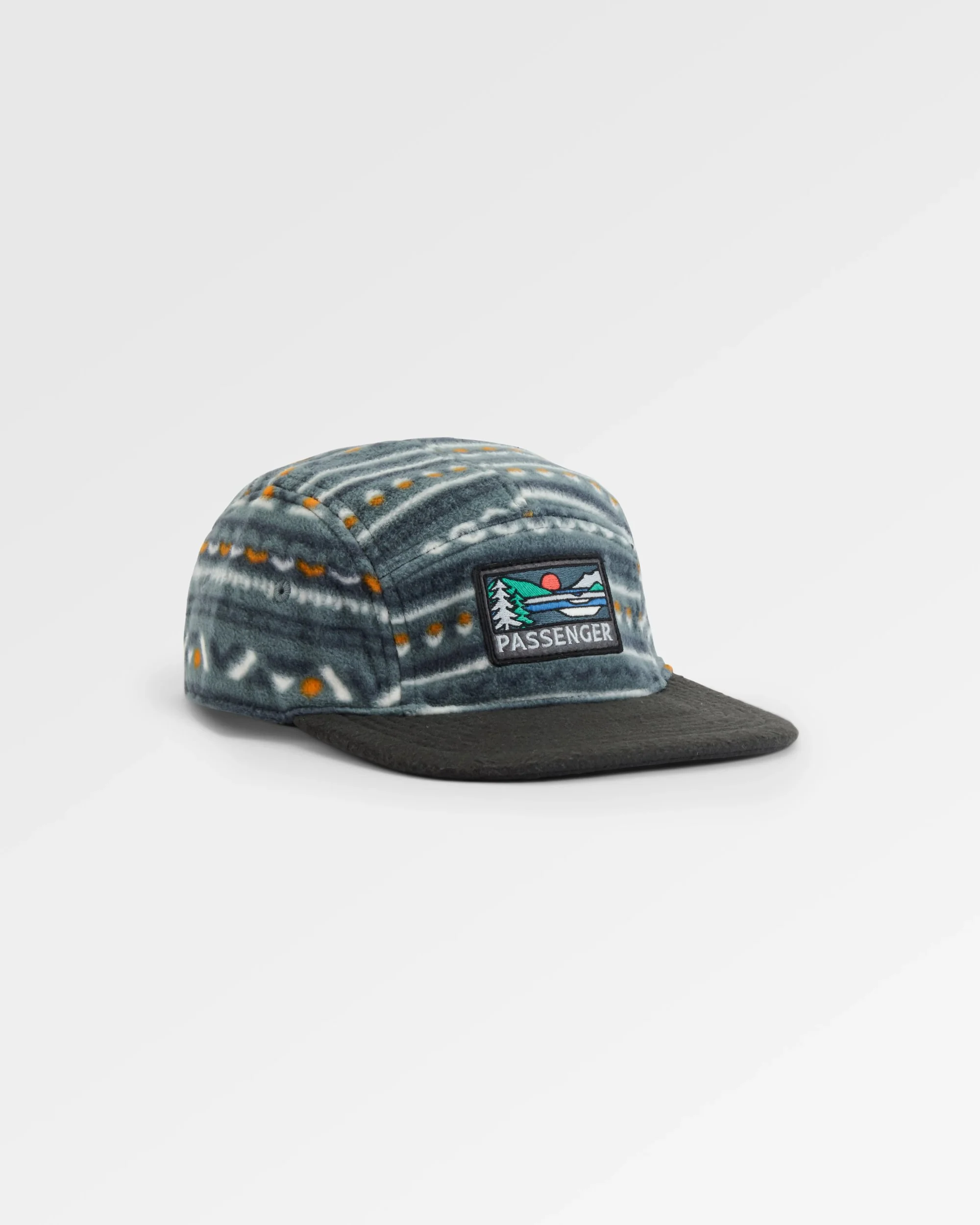 Pine Polar Fleece 5 Panel Cap - Geo Track Storm Grey