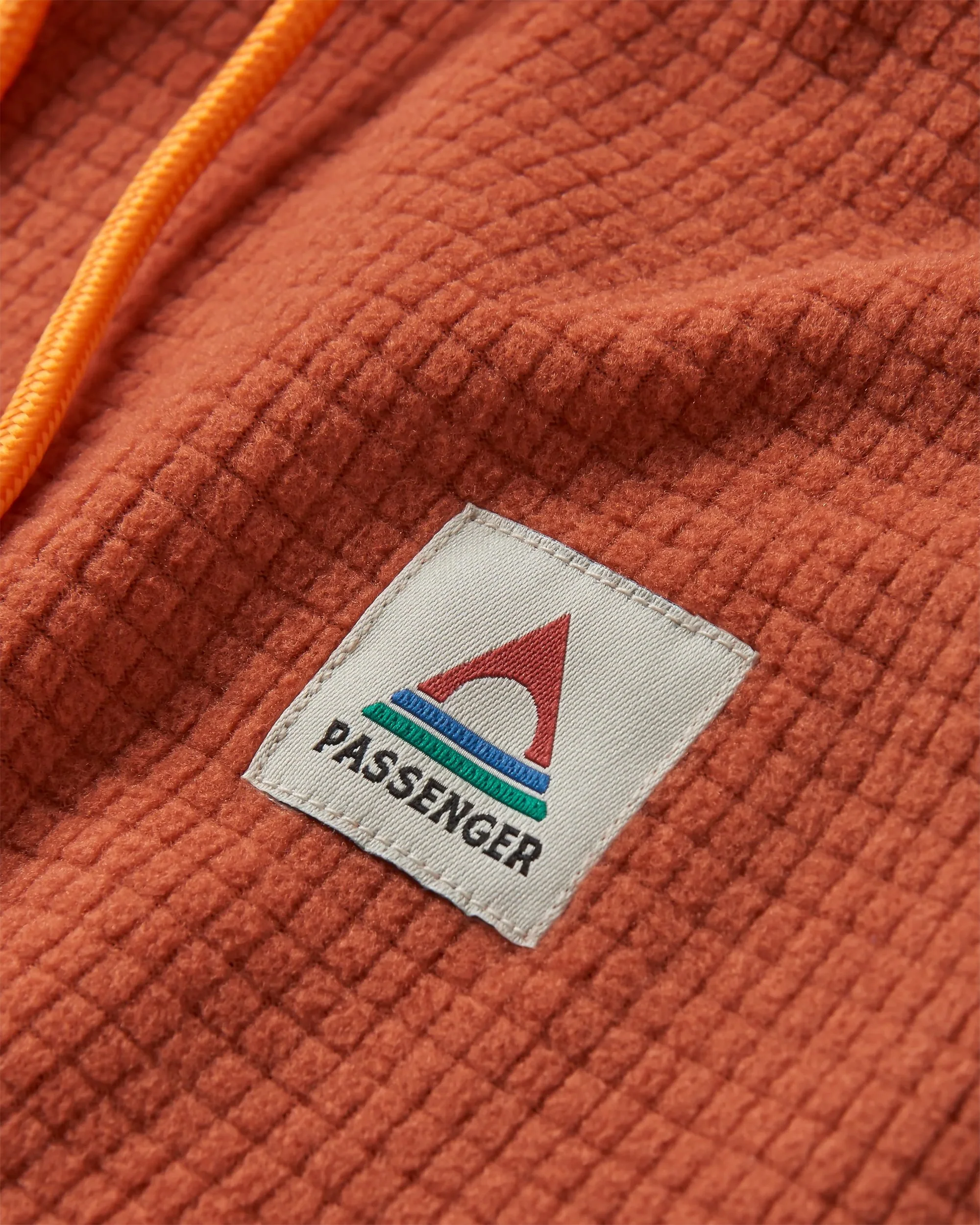 Point Grid Polar Fleece Hoodie - Baked Clay - Image 6