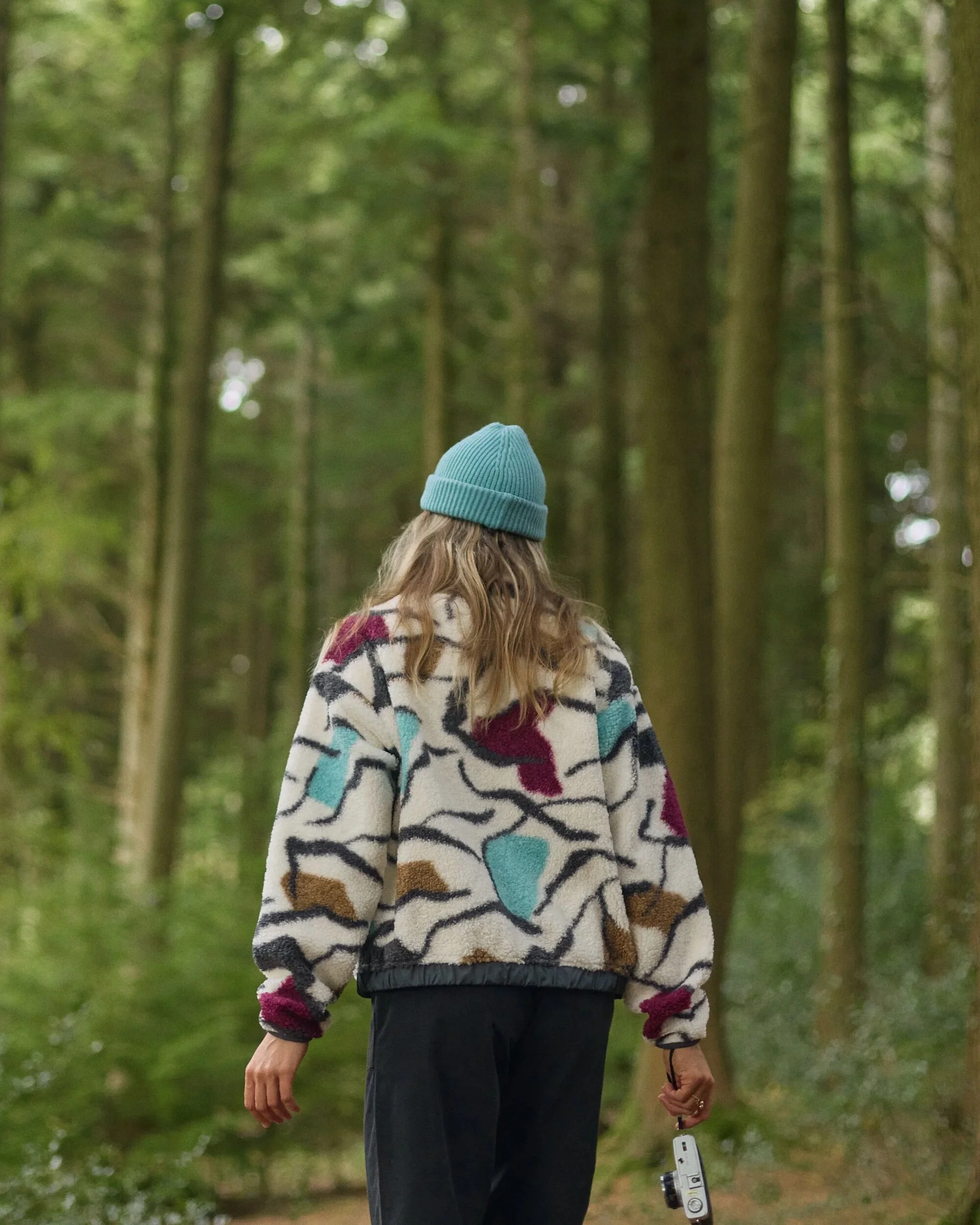 Ravi Sherpa Fleece - Abstract Trails Off White - Image 4