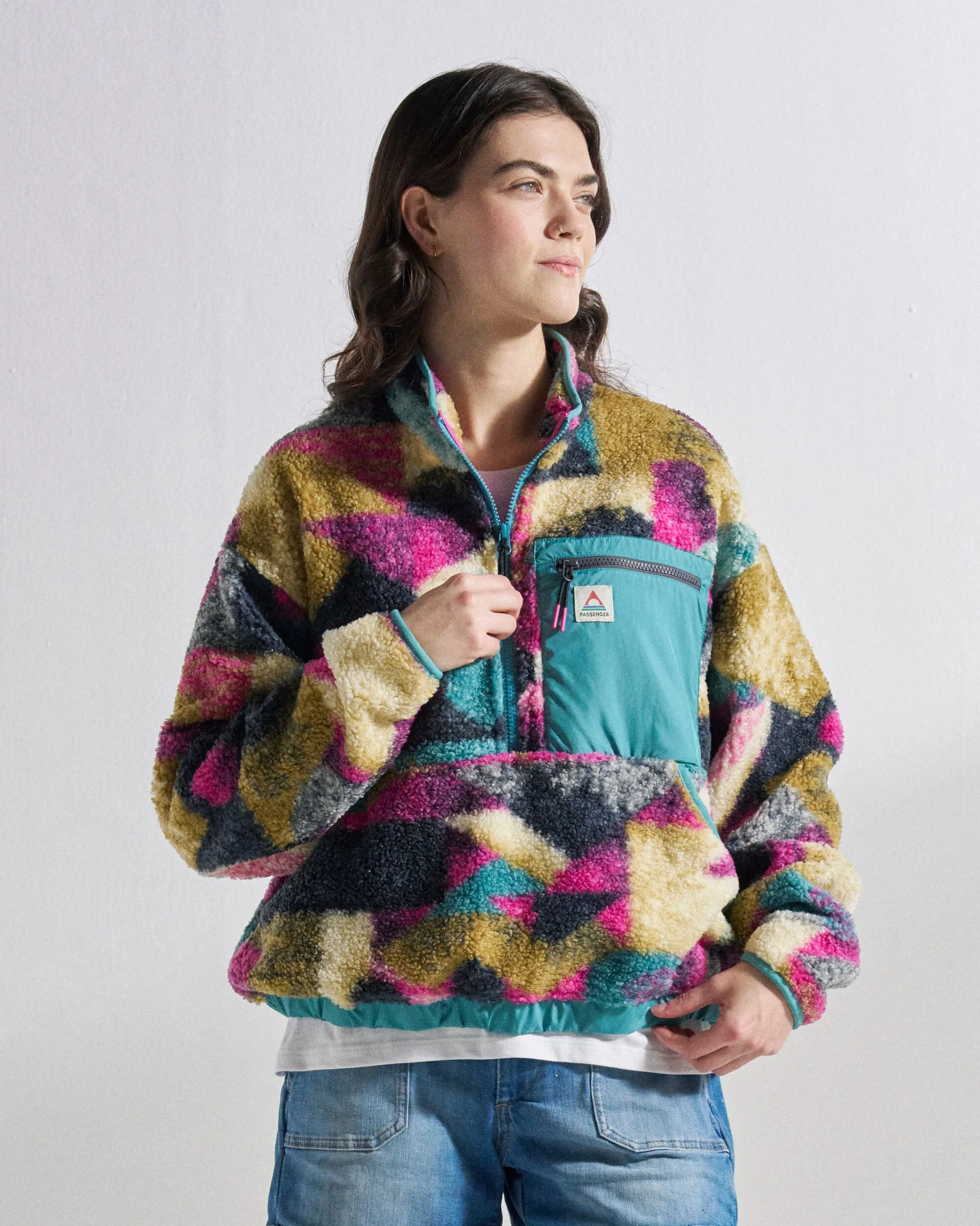 Ravi Sherpa Fleece - Mosaic Mountain Charcoal