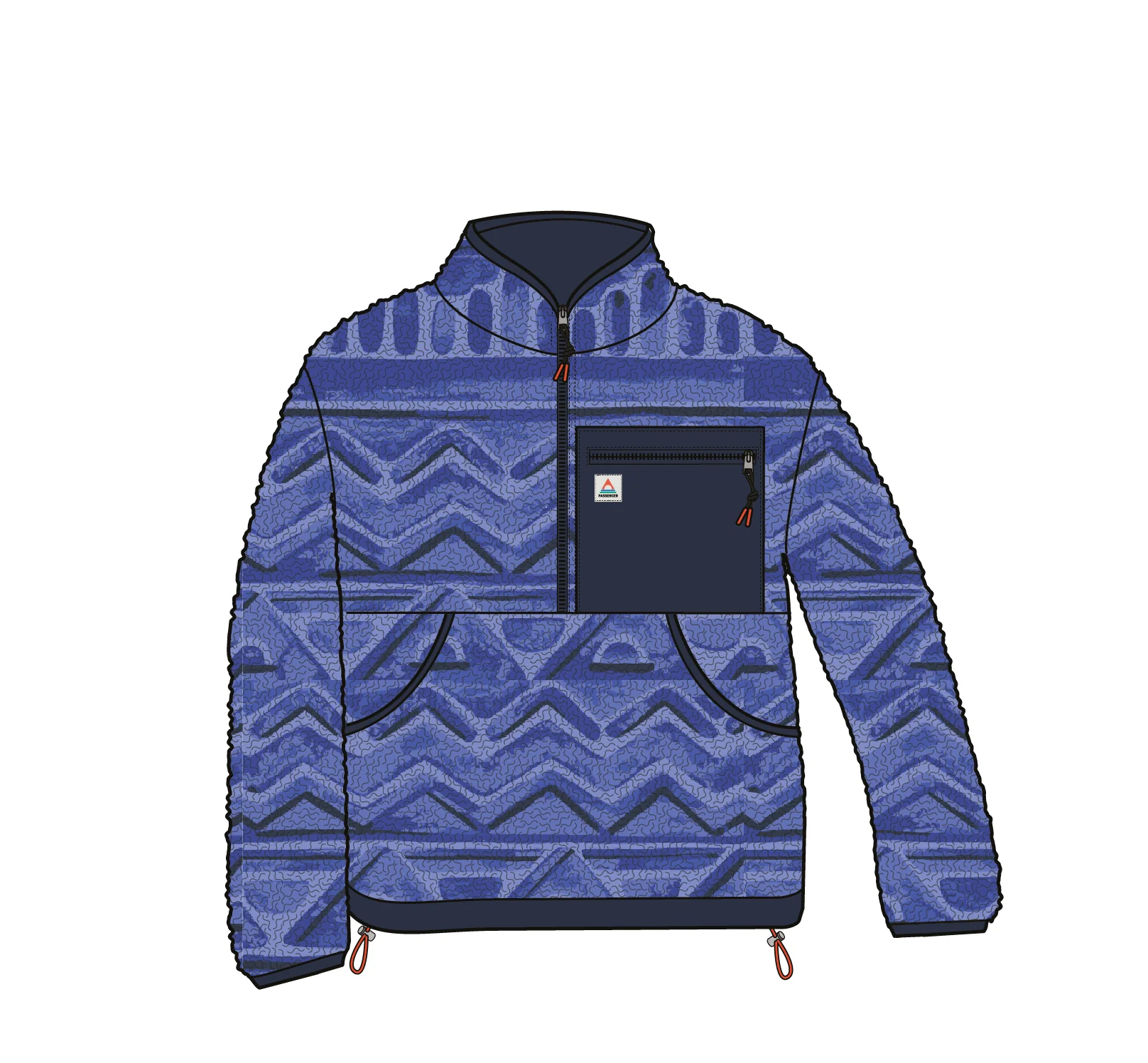 Ravi Sherpa Fleece - Tracks Electric Blue - Image 7