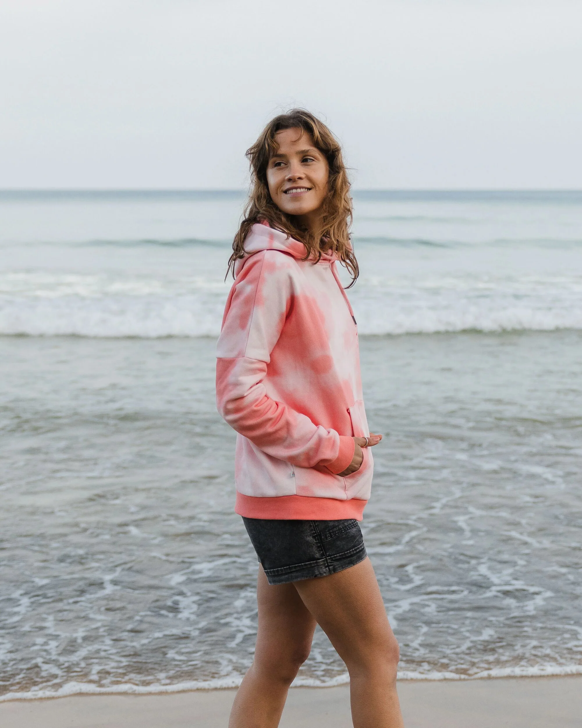 Rediscover Printed Hoodie - Tie Dye Shell Pink - Image 6
