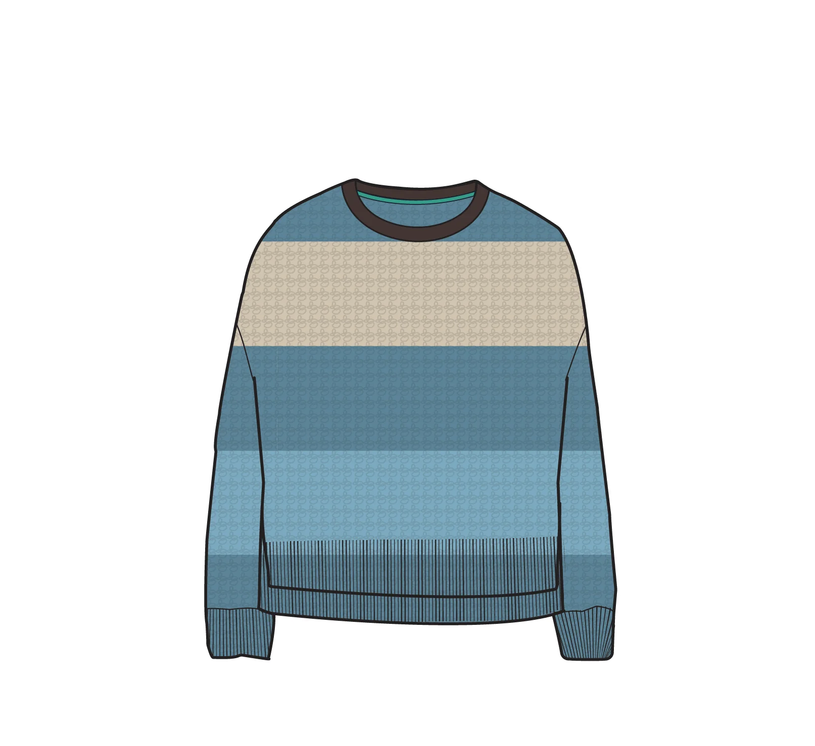 Reflection Stripey Jumper - Stormy Blue/Retro Blue - Image 9