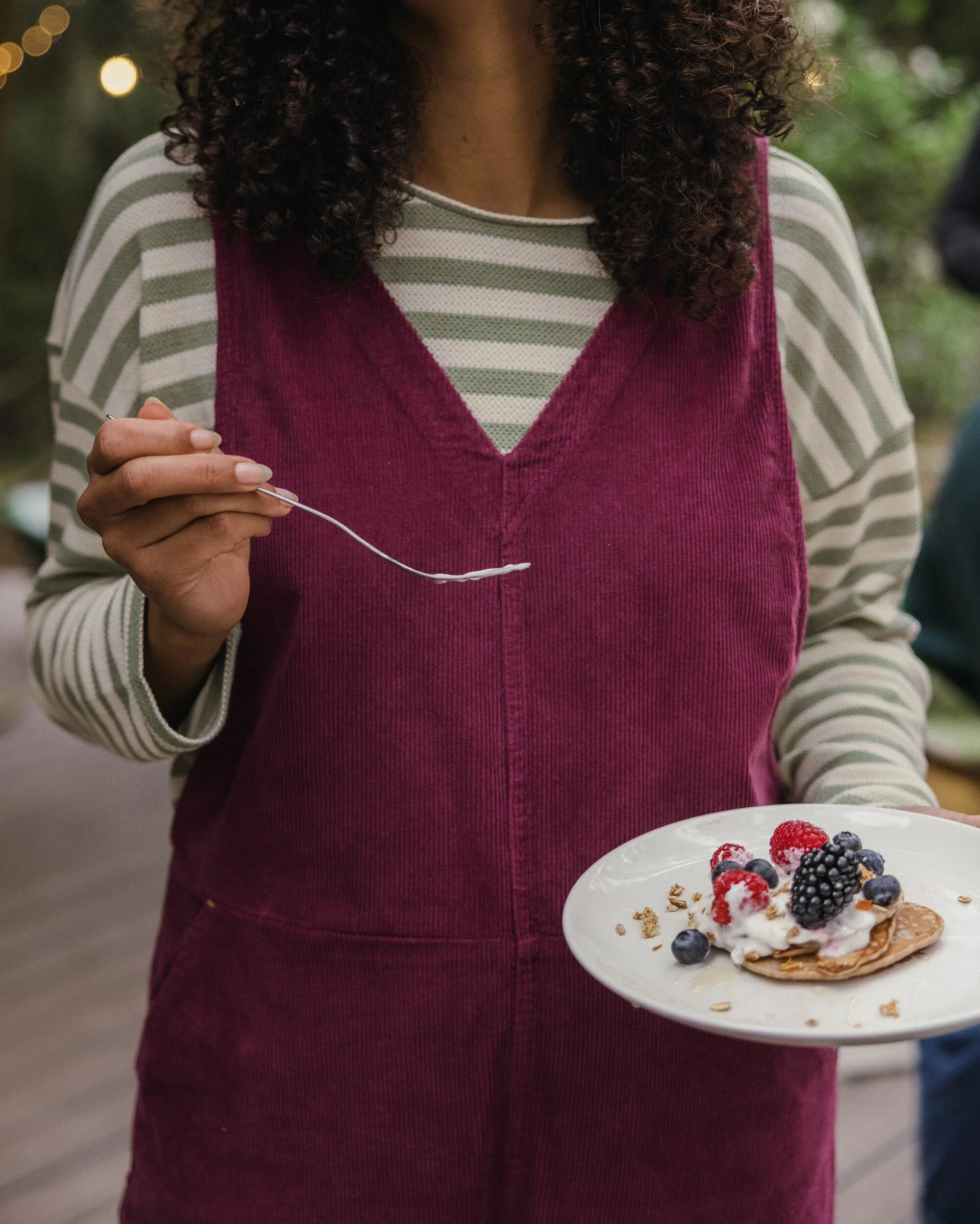 Refuel Organic Cotton Cord Dungarees - Fig - Image 3