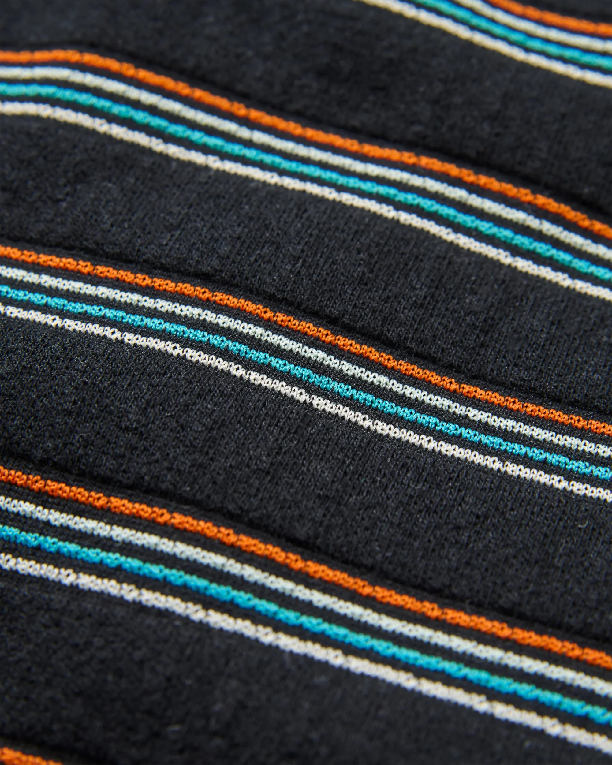 Retro Vibes Organic Cotton T-Shirt - Black Multi Stripe - Image 6