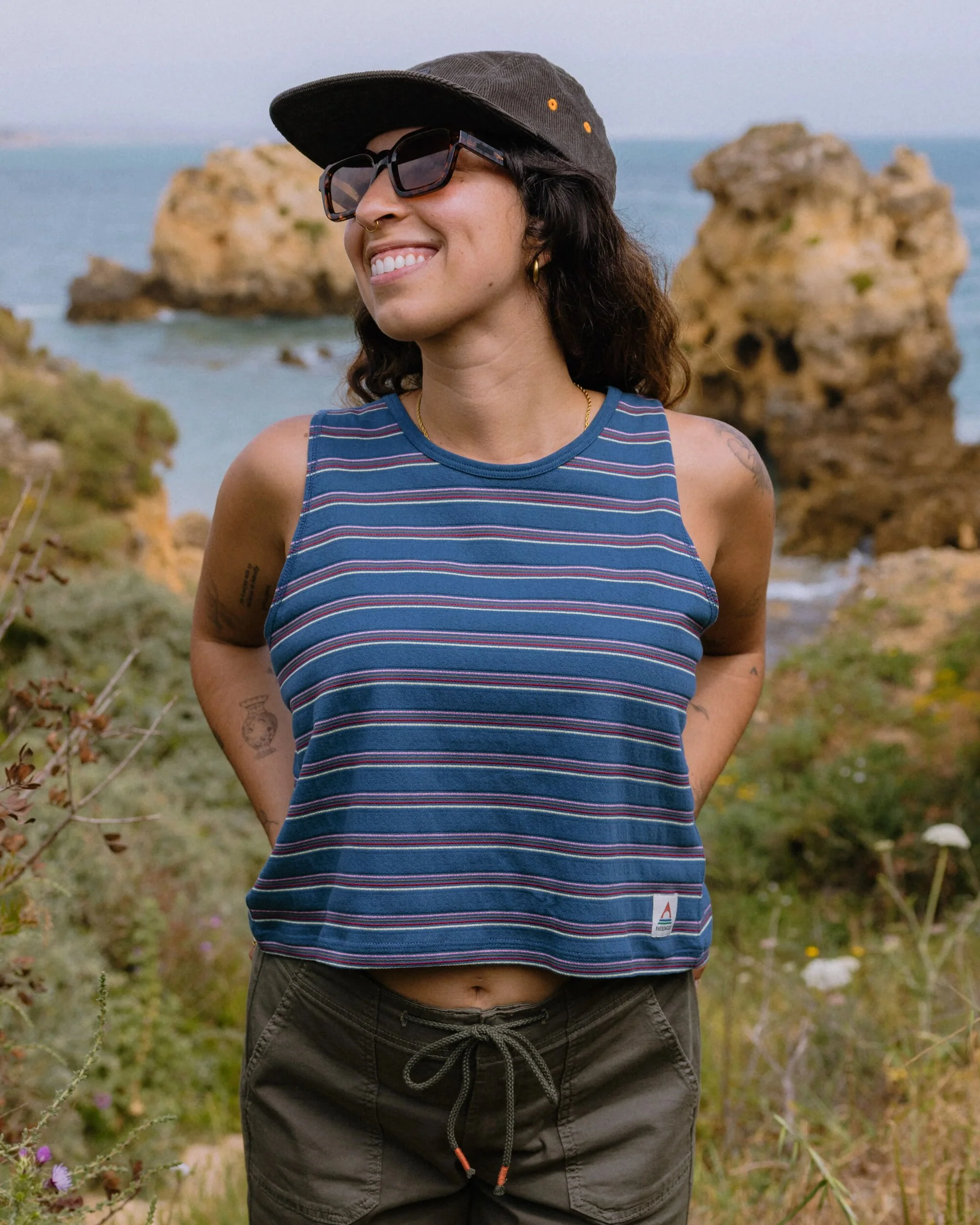 Retro Vibes Vest  - Dark Denim Stripe